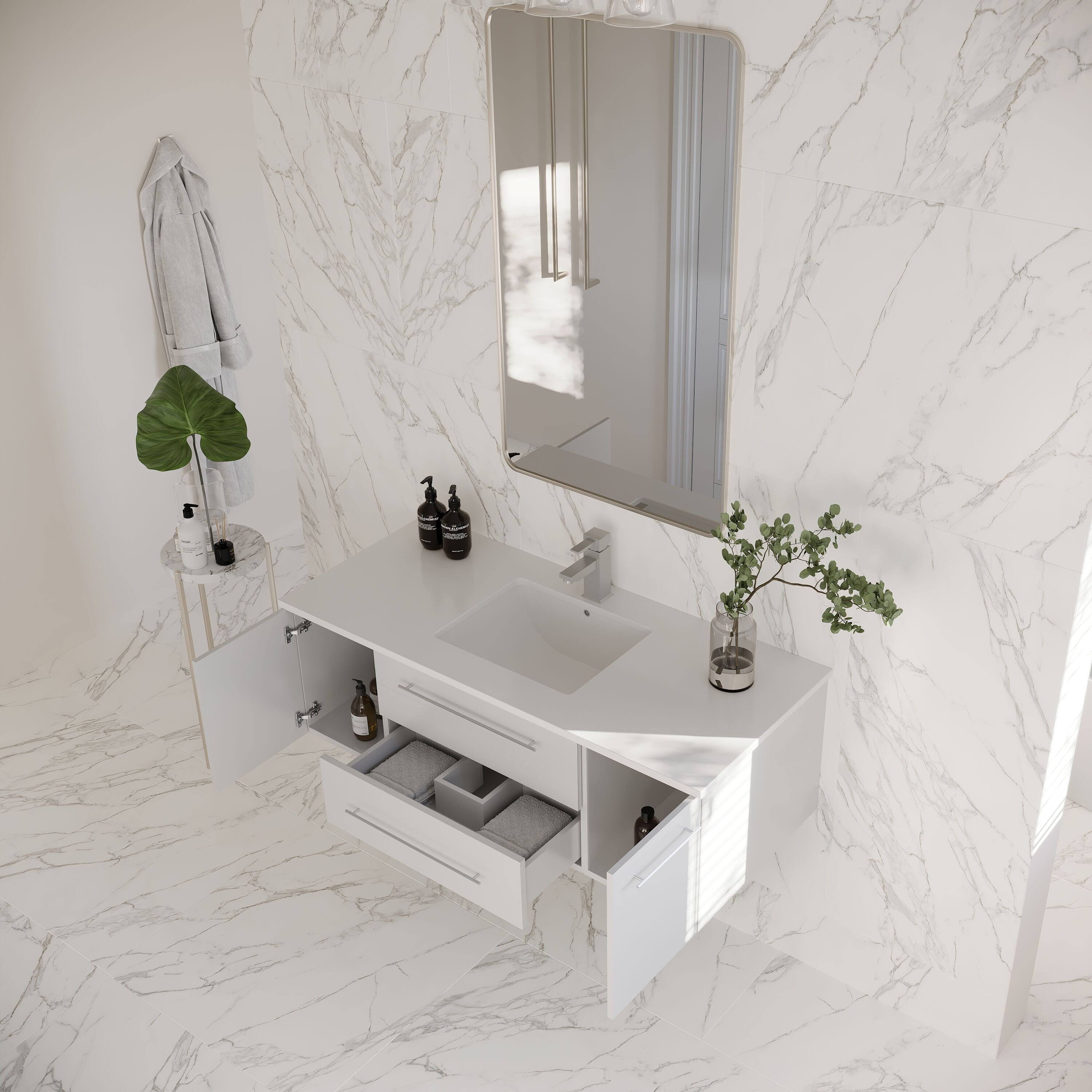 Fresca FCB6148WH-UNS-CWH-U Bath-Vanity-Combo - View #3