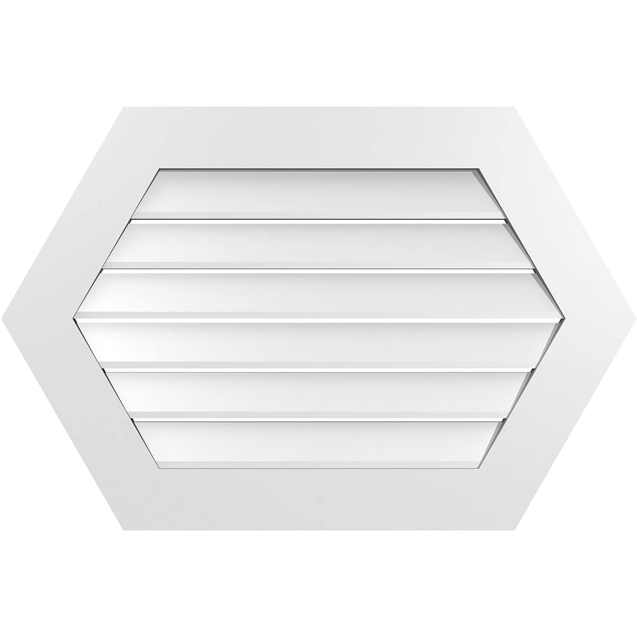 Ekena Millwork GVPHP36X2401SF 36-Inches x 24-Inches Off-white Peaked PVC Gable Louver Vent