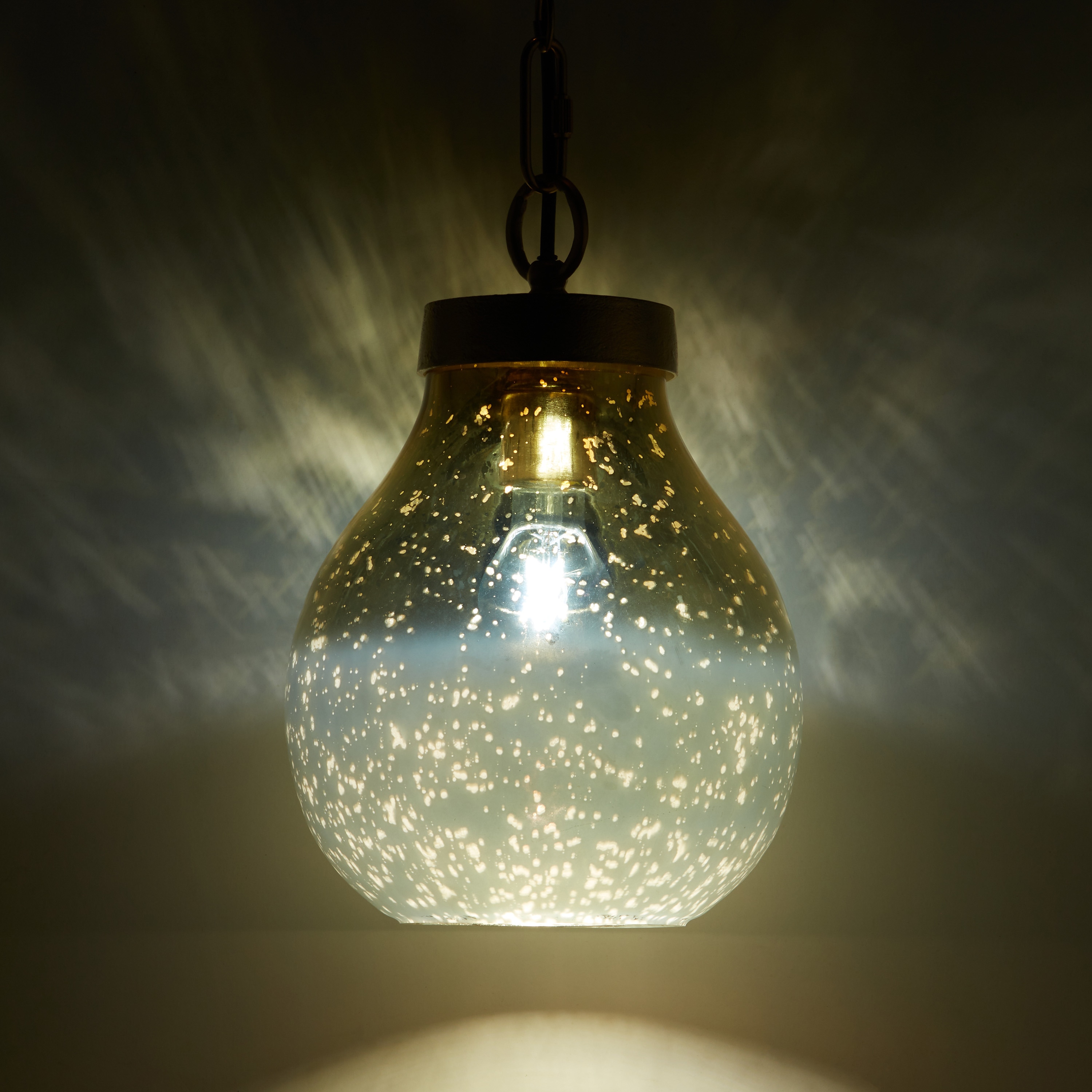 Gold and Cream Ombre Mercury Glass Bell Pendant Light