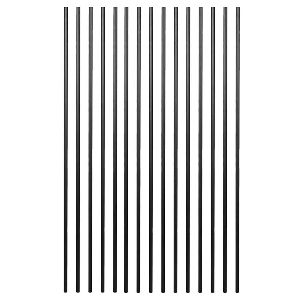Etokfoks  Premium Hollow Classic Round Iron Balusters 44 x Five Eighth Satin Black Powder Coated Interior Staircase and Deck 15 Pack