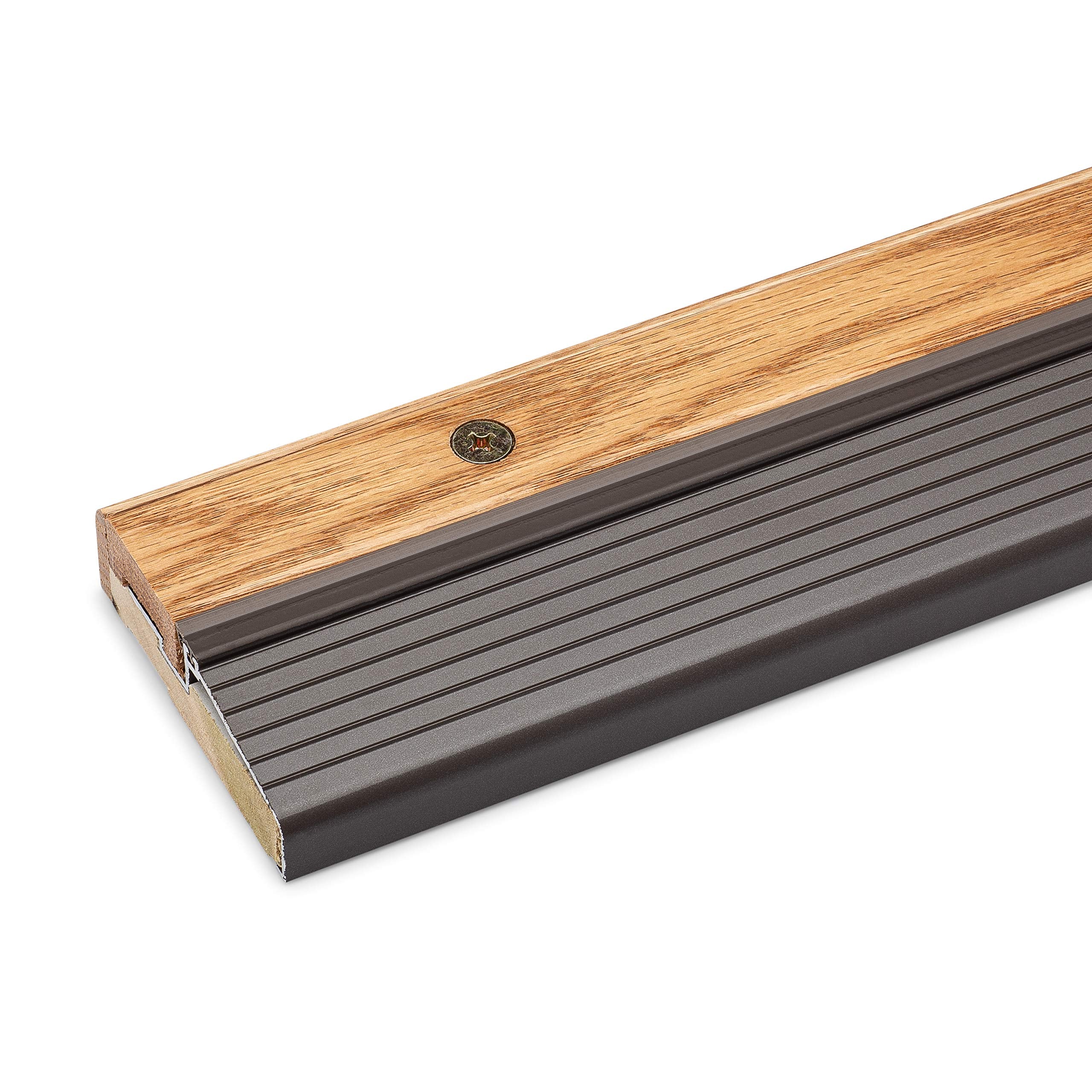 Randall Manufacturing Co., Inc AW350 Oak and Aluminum Adjustable Threshold 3 5/8inch Wide 72inch Long #6 FT AW-350-BR