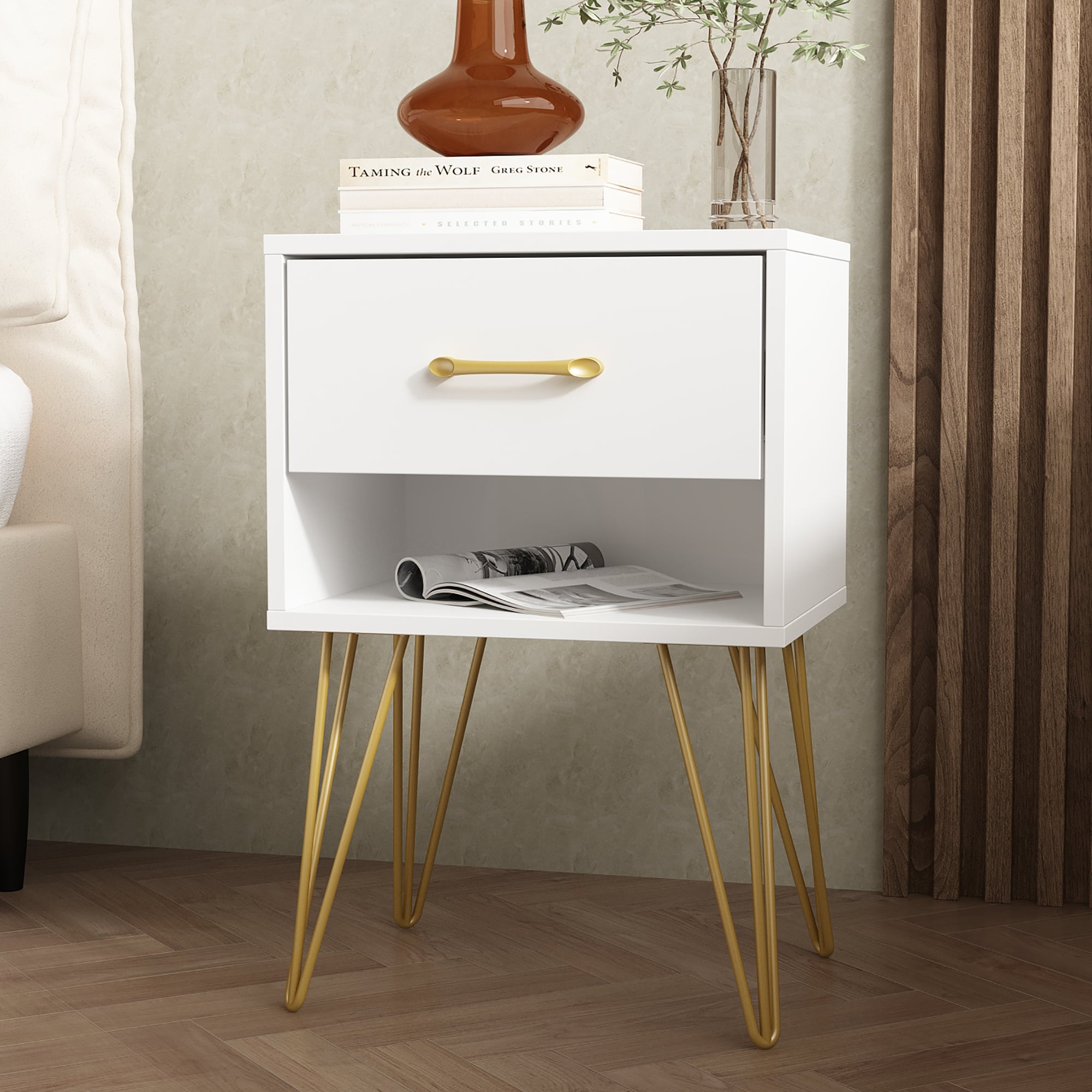 FUFU&GAGA LJY-KF210045-01 Nightstand White Nightstand