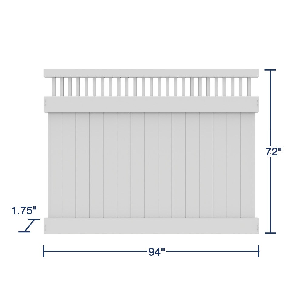 Freedom Portsmouth 6 Ft H X 8 Ft W White Vinyl Standard Fence Panel In The Vinyl Fencing