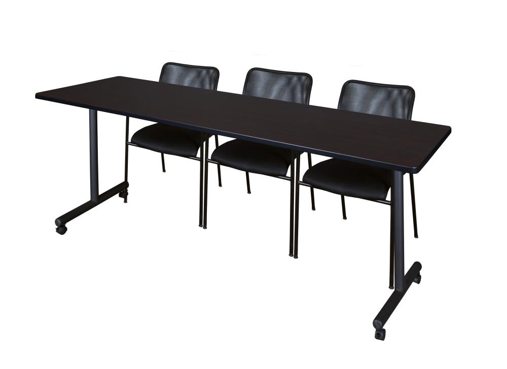 Regency MKTRCC8424MW75BK Training Brown 4-Person Training Table (84-in W x 29-in H)