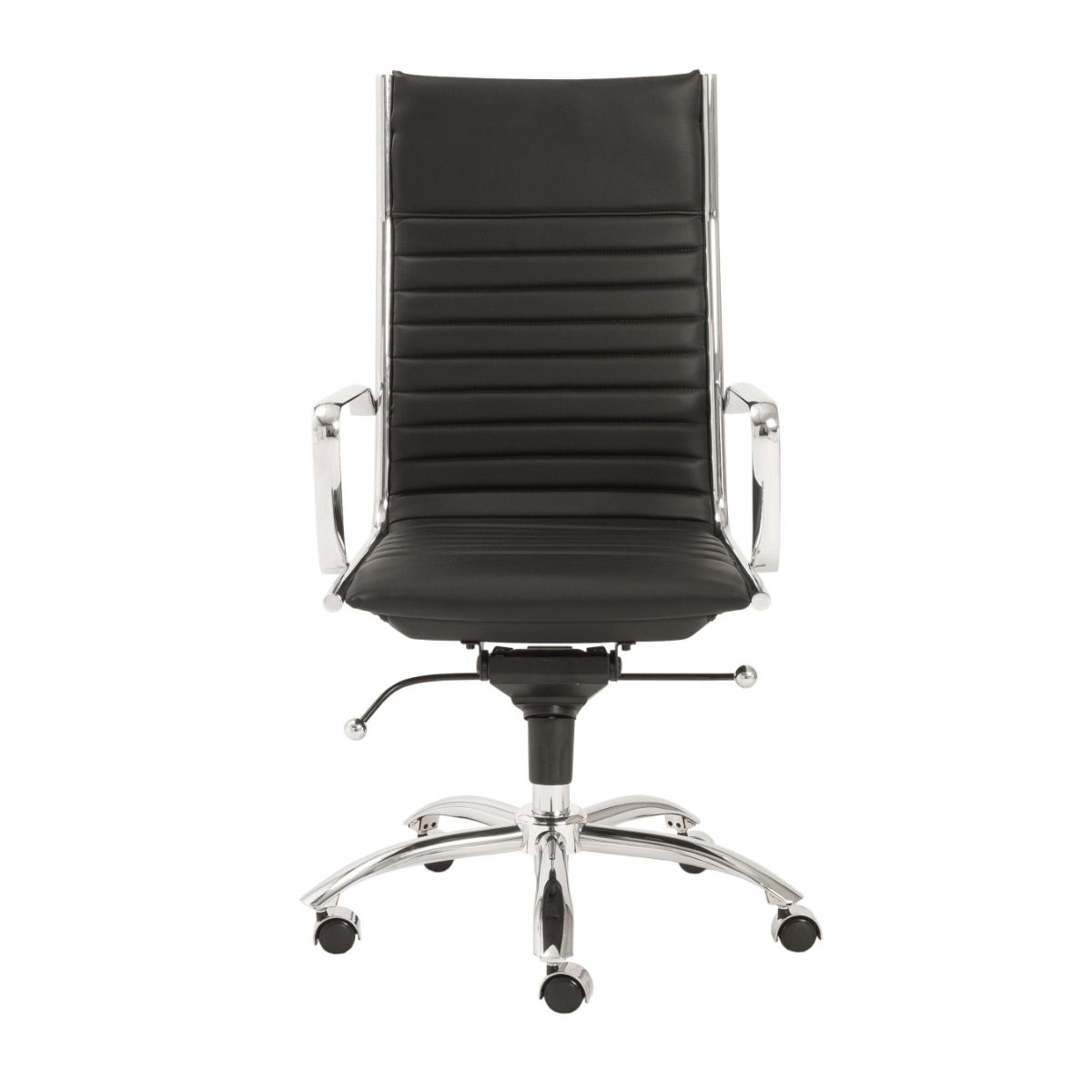 HomeRoots 370516 Amelia Black Contemporary Adjustable Height Swivel Faux Leather Task Chair