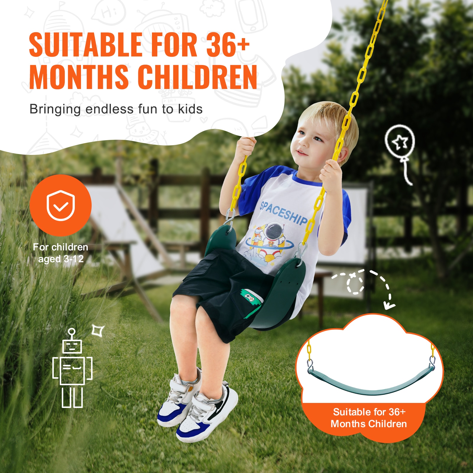 VEVOR SRBLSQQZY2JSR5F5NV0 Playset-Swings - View #4