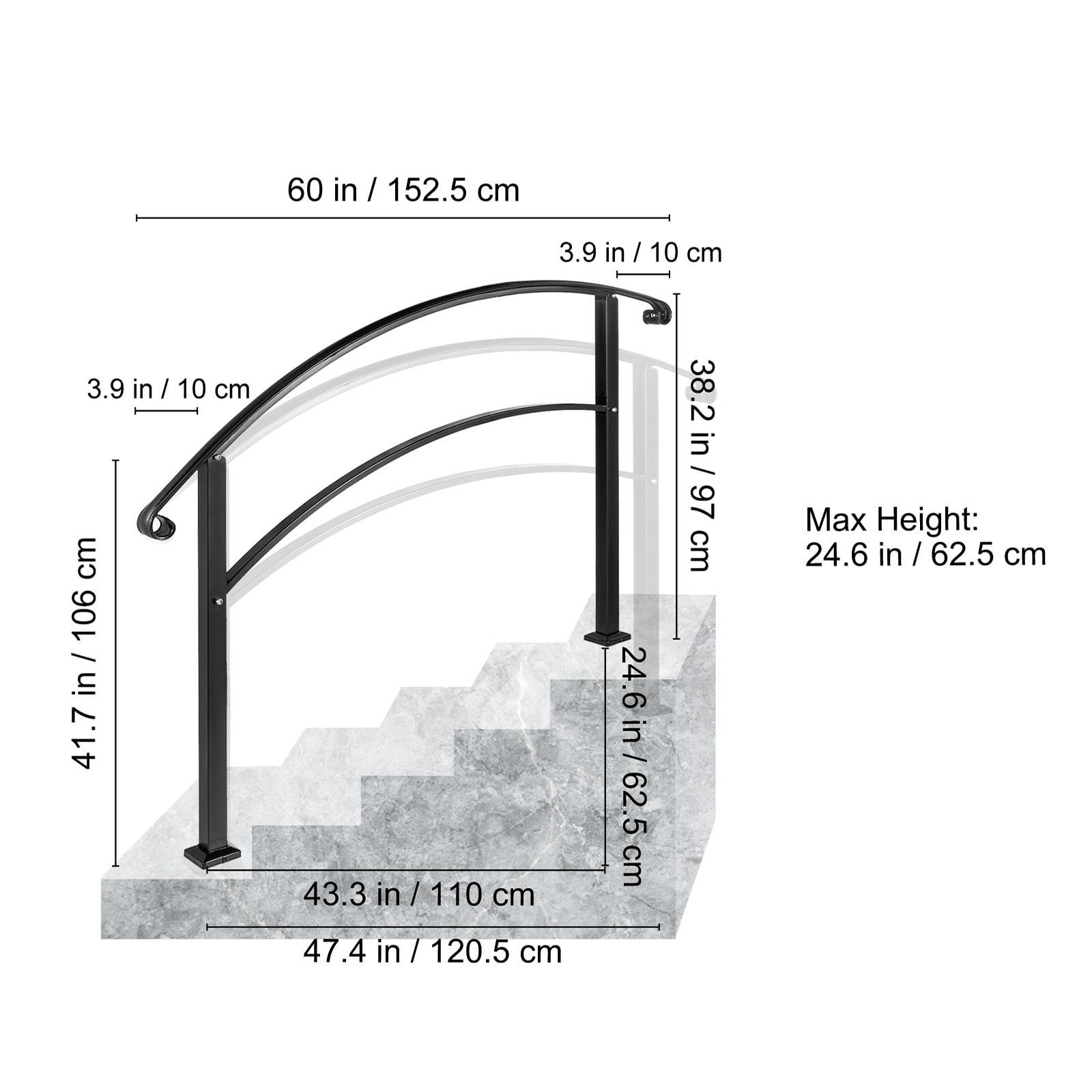 VEVOR SC5FTHWTYFSB00118V0 railings - View #2