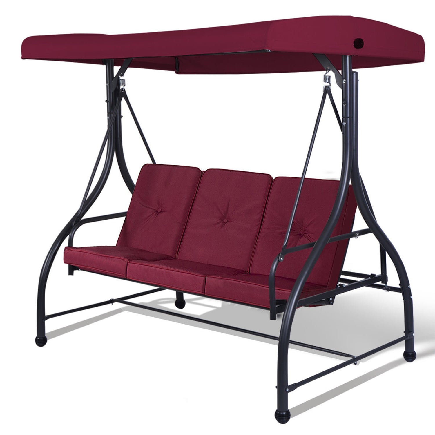 WELLFOR DOG3004WINE 3 -person Wine Steel Outdoor Swing