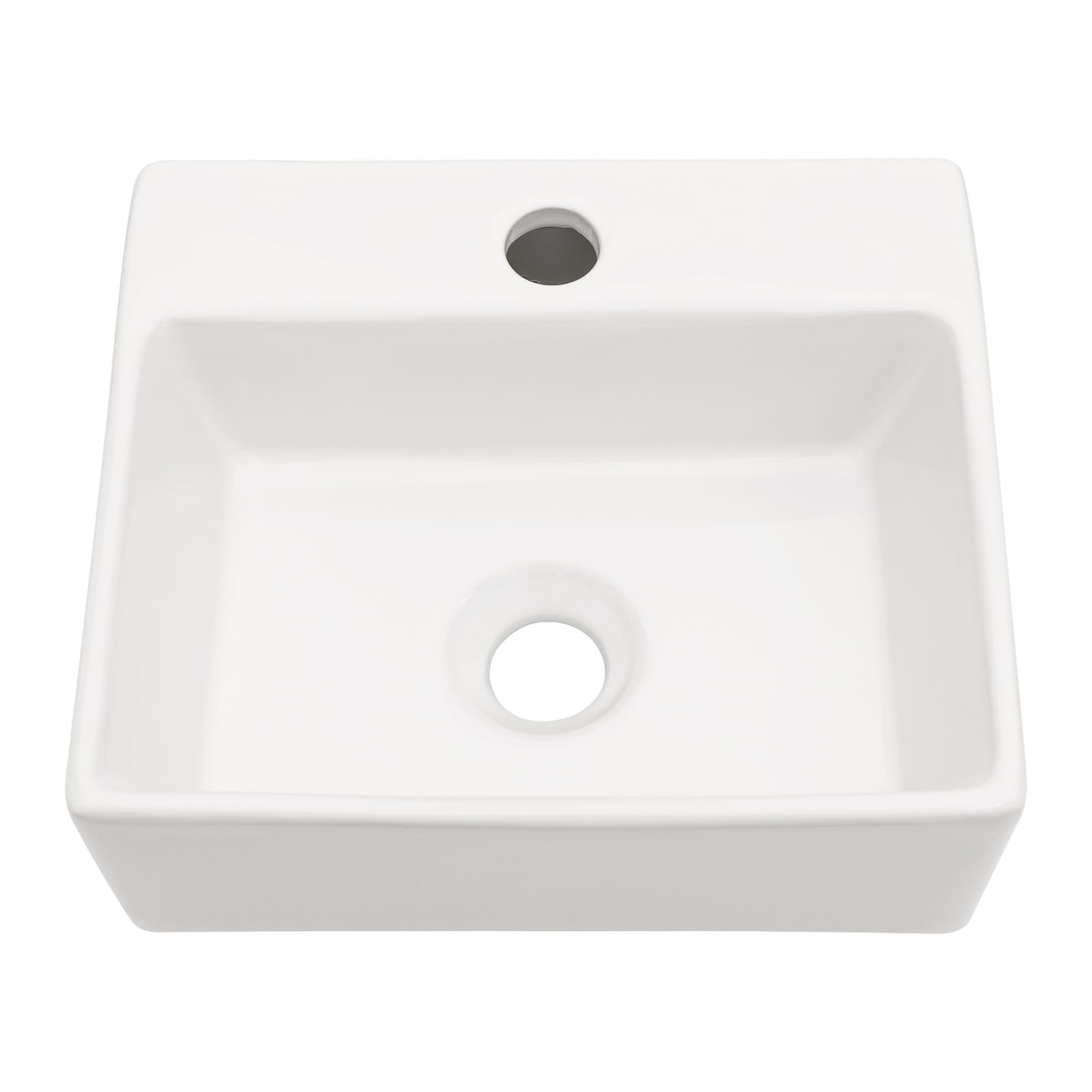 Sir Faucet HC-BS312-W Ceramic 13.6 Drop-in Rectangular Farmhouse White Bathroom Sink