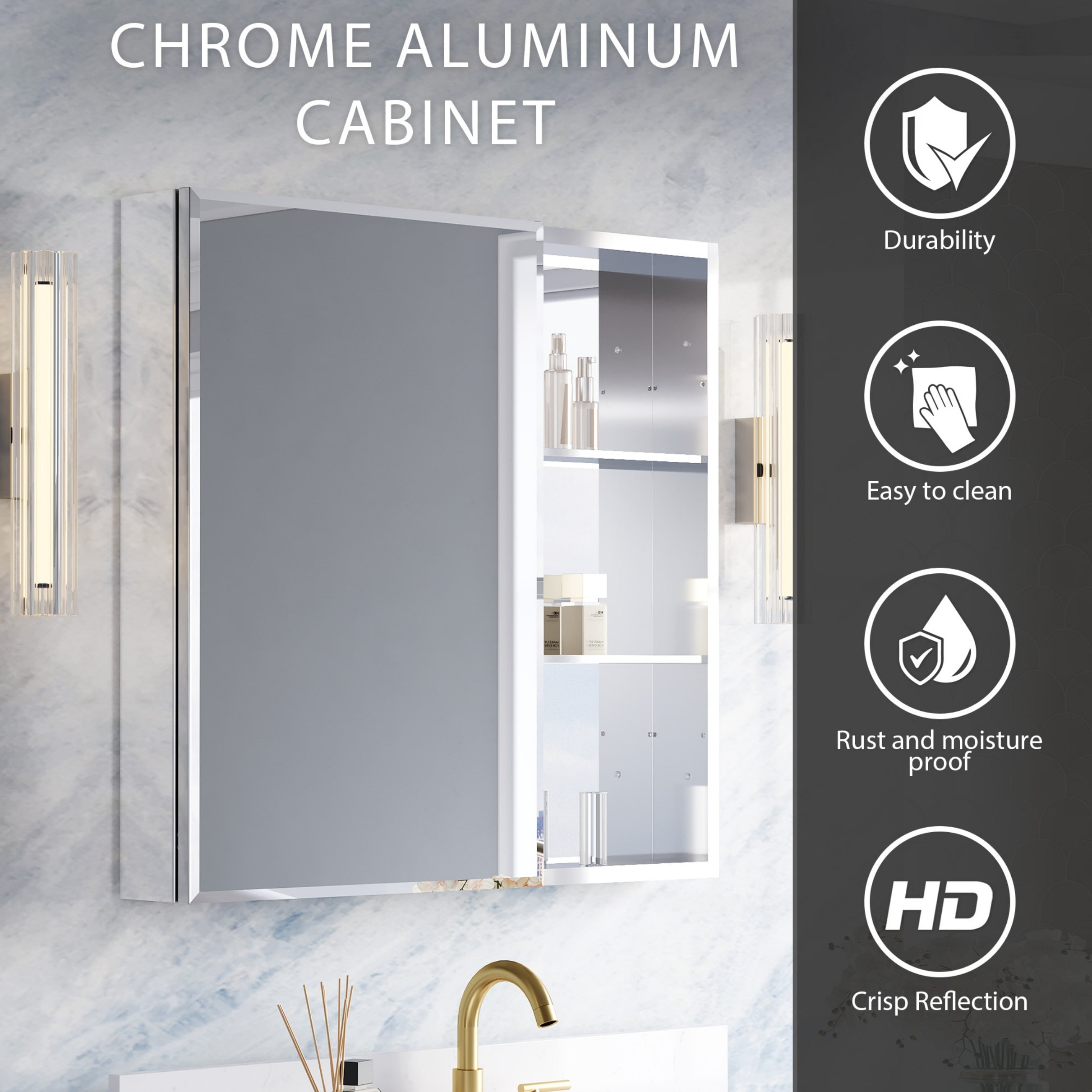 WELLFOR B20R1230MC Bathroom-Wall-Cabinets - View #8