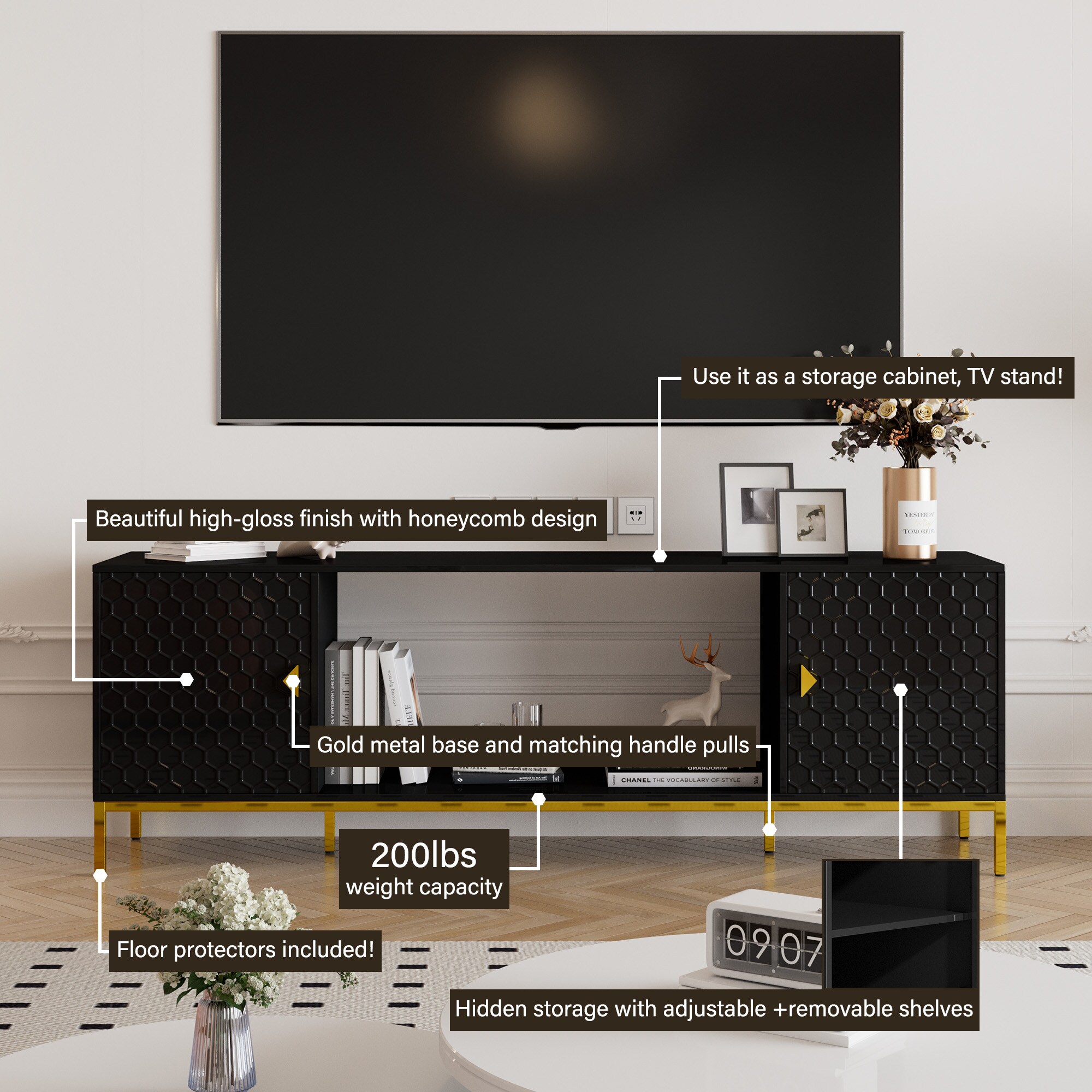 Clihome CL-TV01-BK-DSG Tv-Stands - View #11