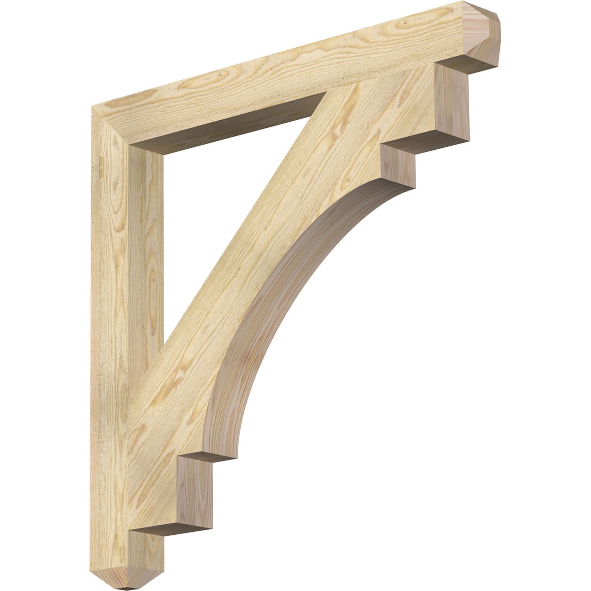 Ekena Millwork BKT04X38X38MRC04RDF Merced craftsman rough sawn 4-in x 38-in x 38-in Douglas fir Brown Wood Standard bracket