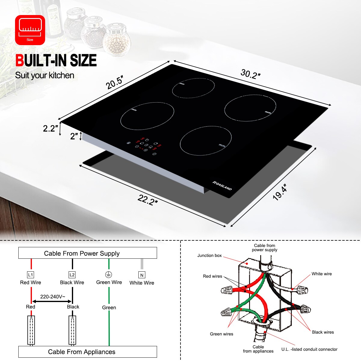 GASLAND H77BF Induction-Cooktops - View #3