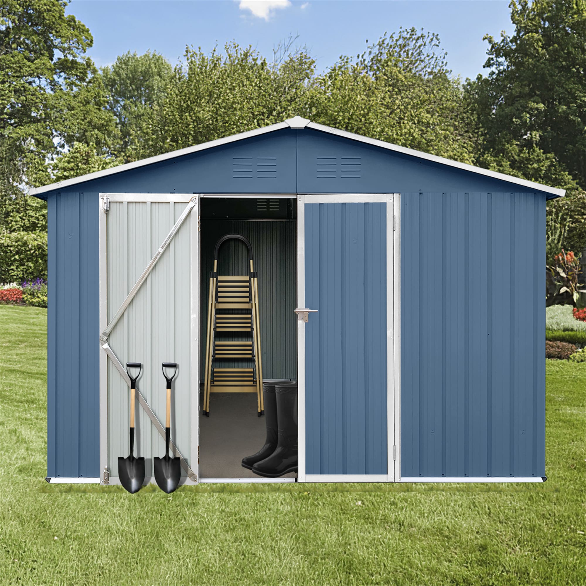 BABOOM BOM-S00060-OR 10-Feet x 12-Feet Galvanized steel Storage Shed