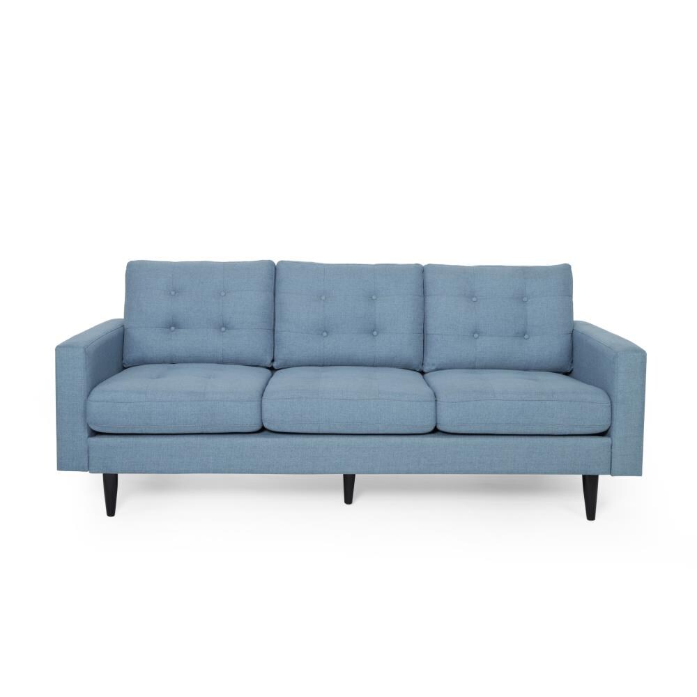 Best Selling Home Decor 310384 Adderbury 82.75-in Modern Blue and dark brown 3 -seater Sofa