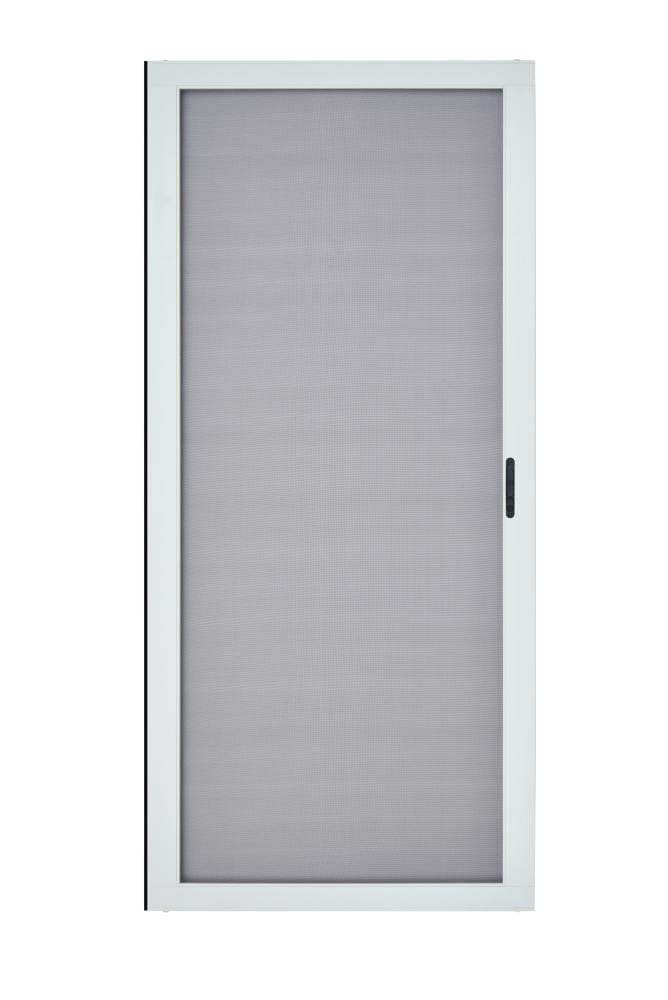 Grisham 36-in x 80-in White Aluminum Sliding Single Screen door (Handle Included)