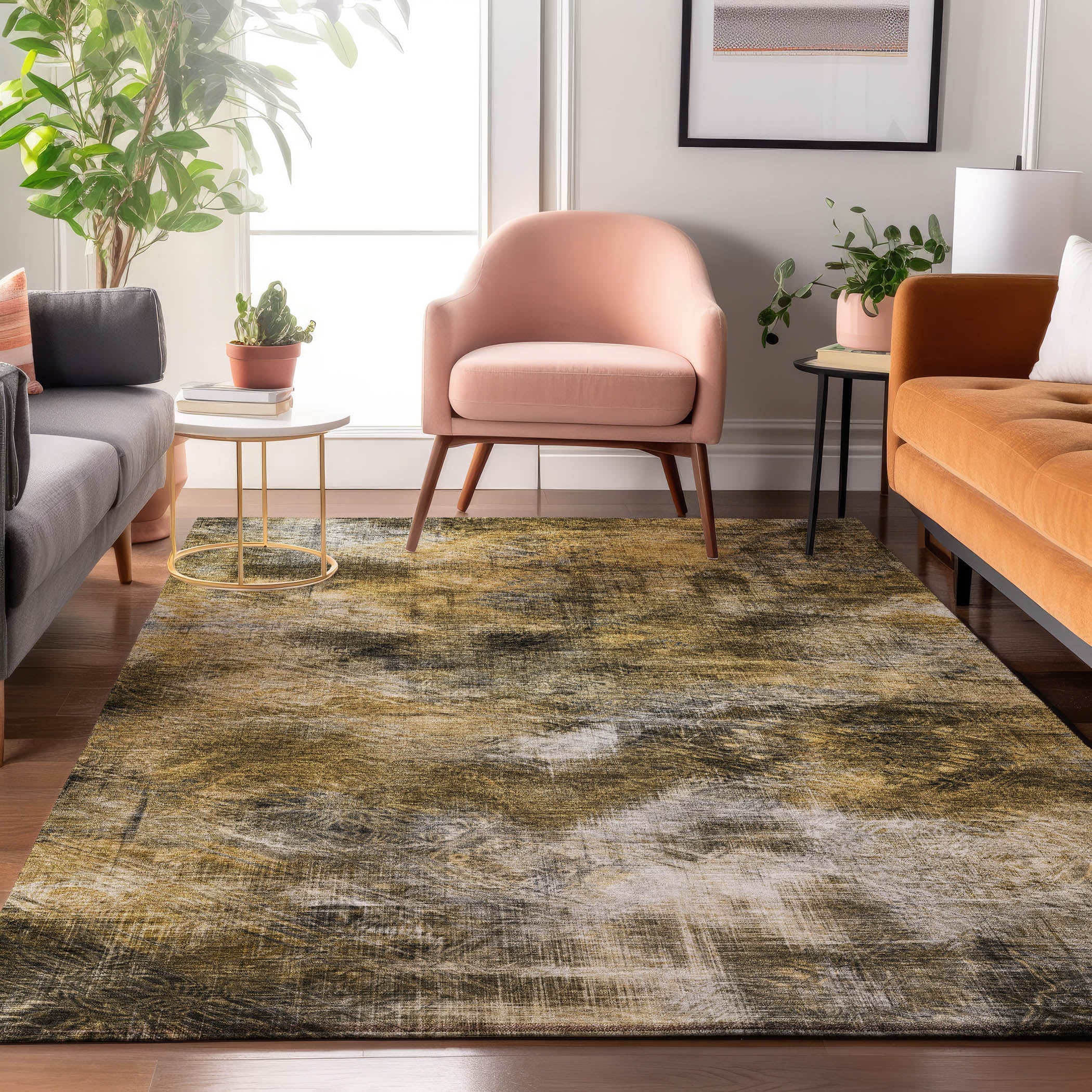 Addison Rugs AMF596MO8X10 Mayfield AMF596MO 8 x 10 (ft) Loomed Polyester Mocha Rectangular Indoor Geometric Machine washable Area rug