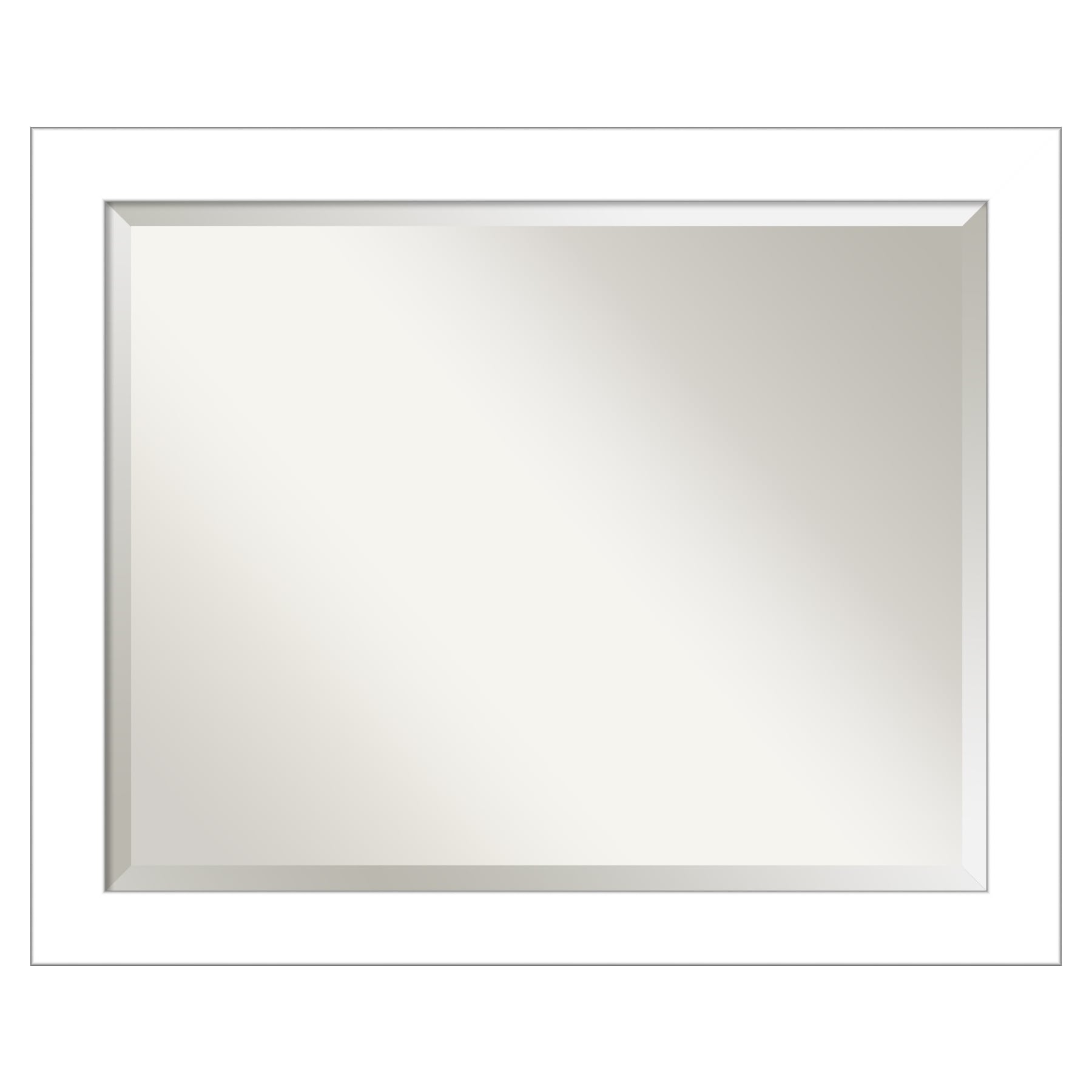 Amanti Art A17005480009 Wedge 32.12-Inches x 26.12-Inches Framed Rectangle Bathroom Vanity Mirror ( Satin White )