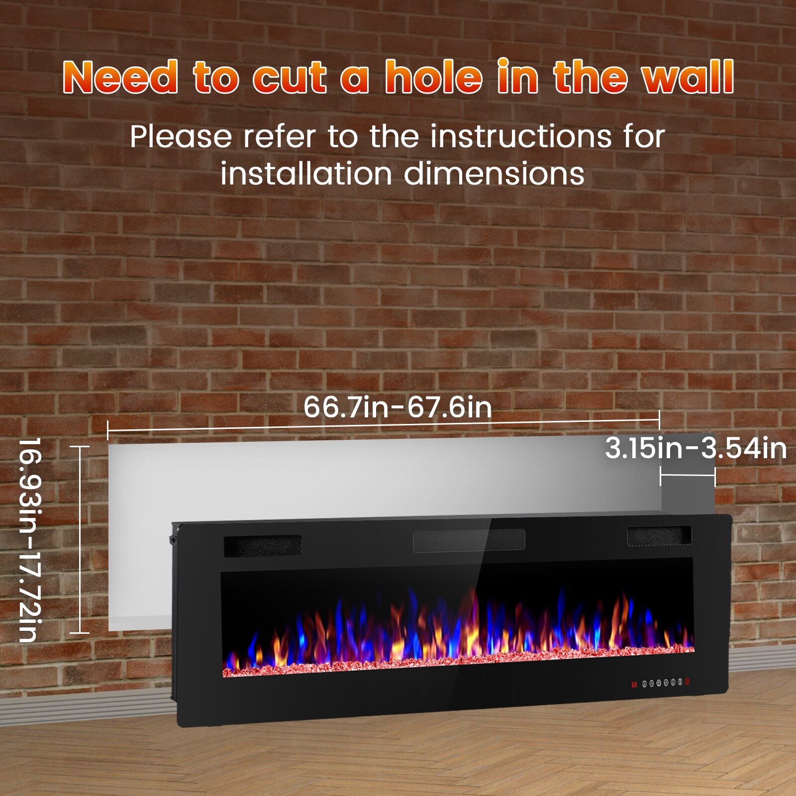 COWSAR LSFPC3-68 Electric-Fireplaces - View #6