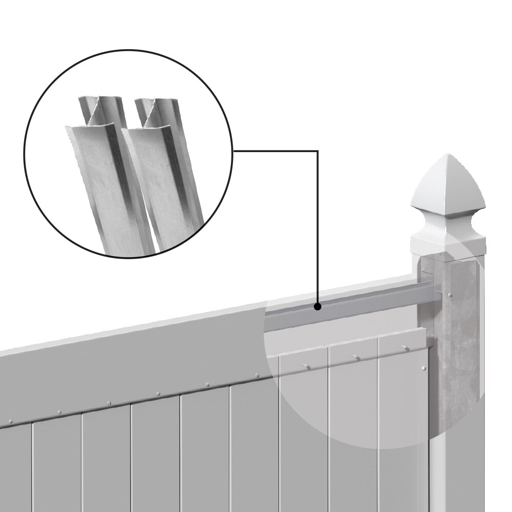 Freedom 70-in Silver Metal Top Rail For Vinyl Fence 2-Pack