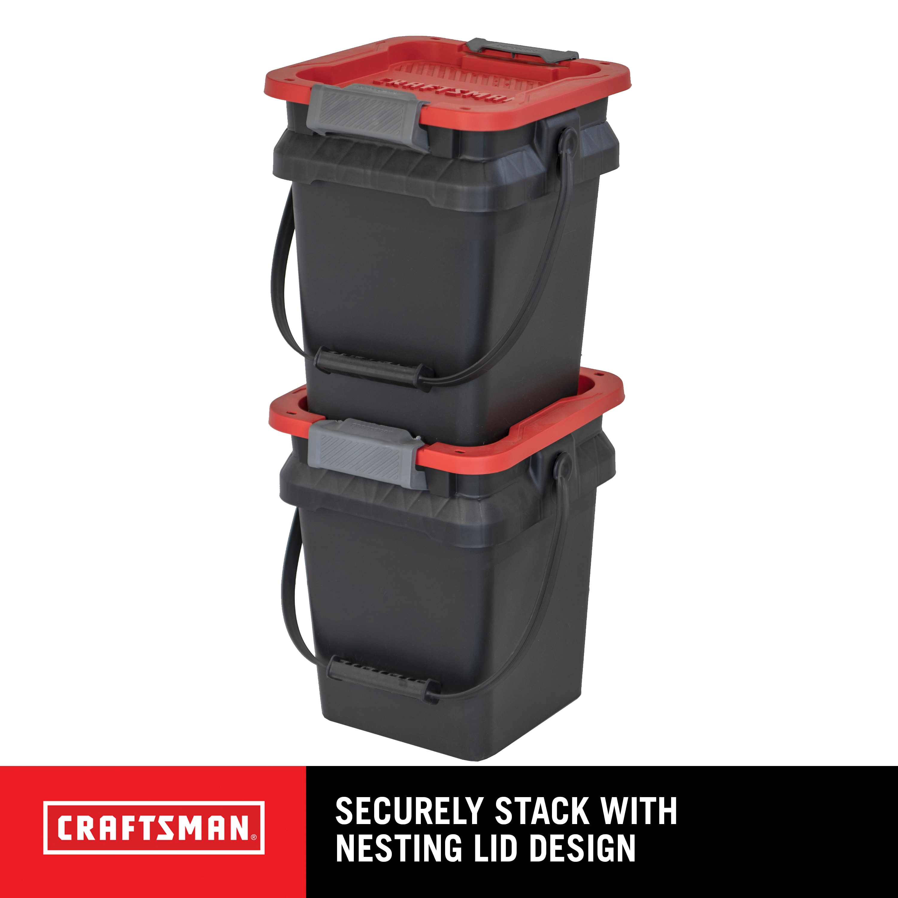 CRAFTSMAN Large 20-Gallons (80-Quart) Black Heavy Duty Tote with Latching  Lid