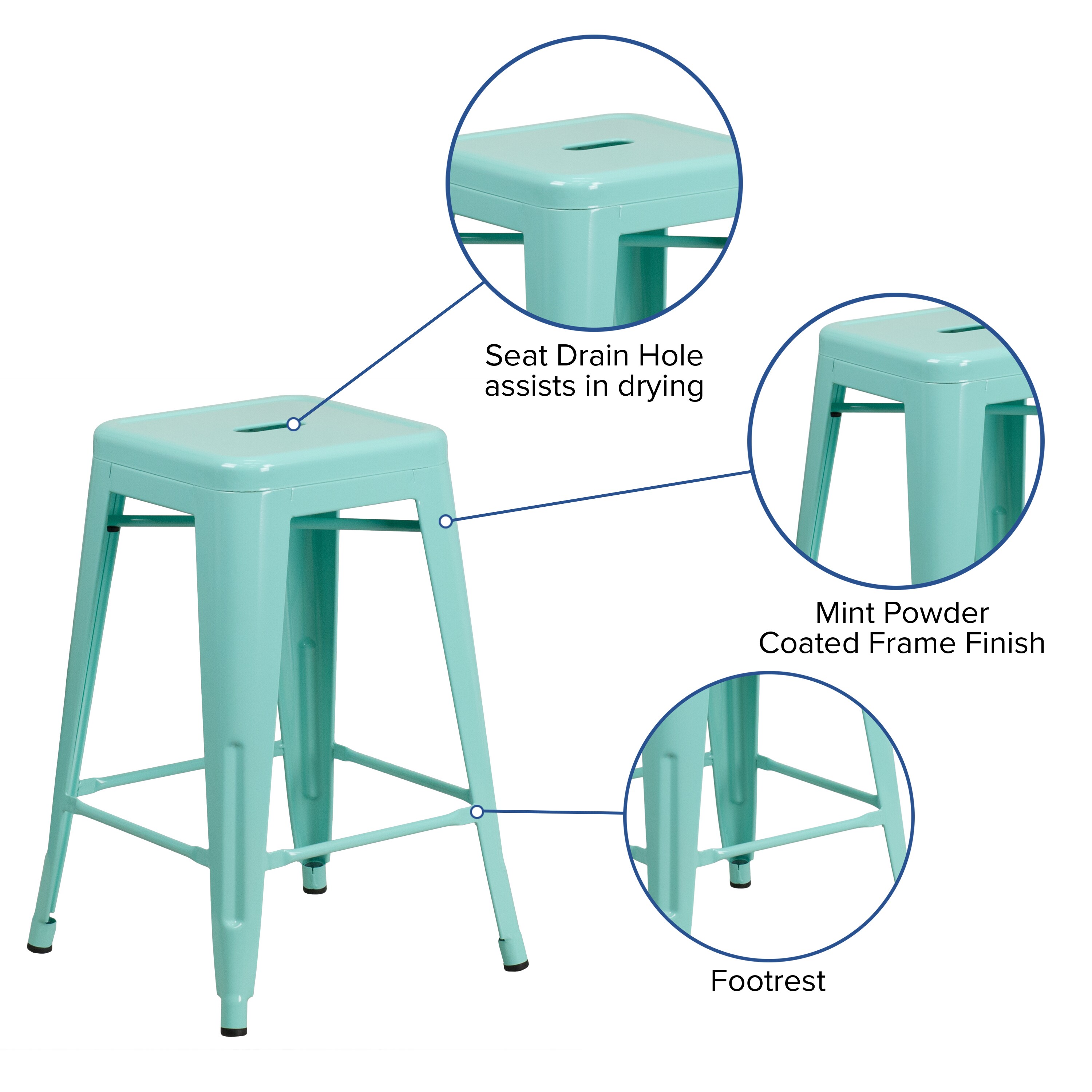 Mint green counter stools discount