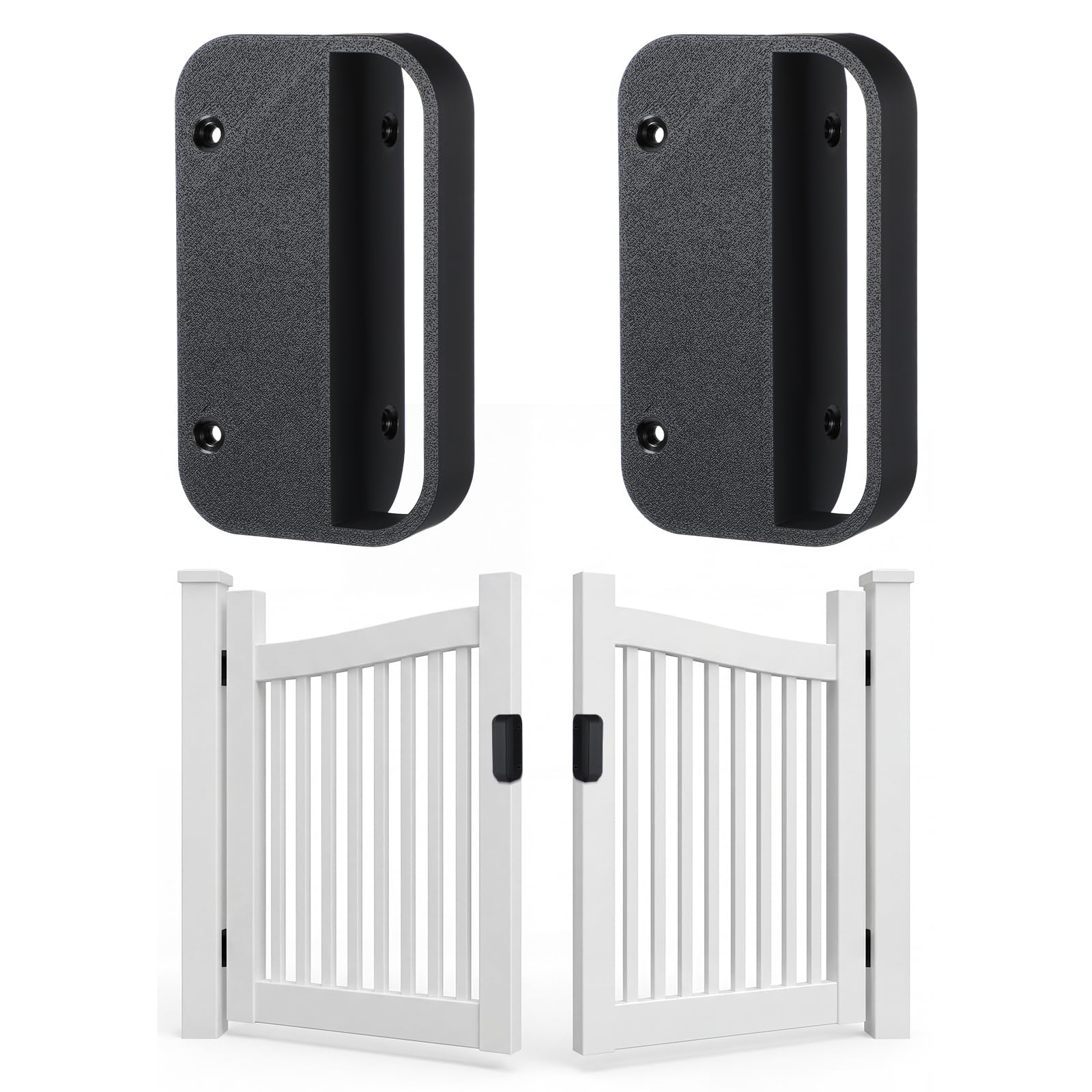 Phewnyzo 2 pcs Heavy Duty Nylon Gate Handle Set 5 5 inch Black Rust Proof Outdoor Pull Ergonomic Grip Universal for PVC Aluminum Wood Metal #LPW0724W304