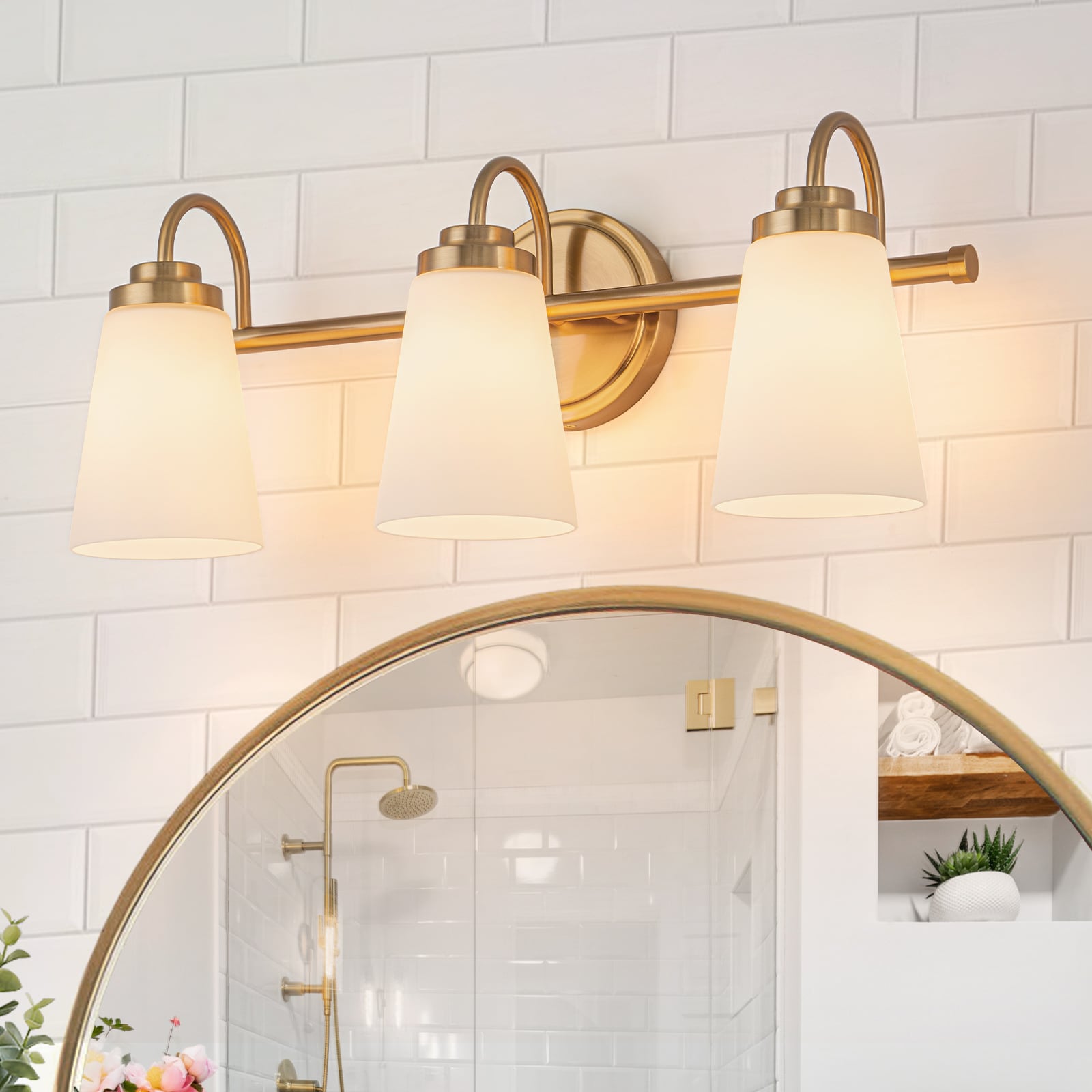 Dusklark 4-Light Modern Gold Bathroom Vanity Light