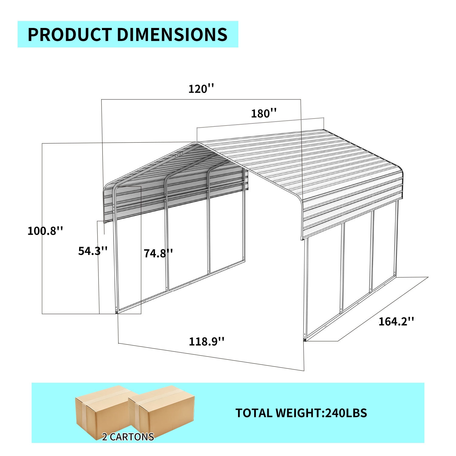 Dimakai DI-QFWS0053P Carport-Covers - View #3