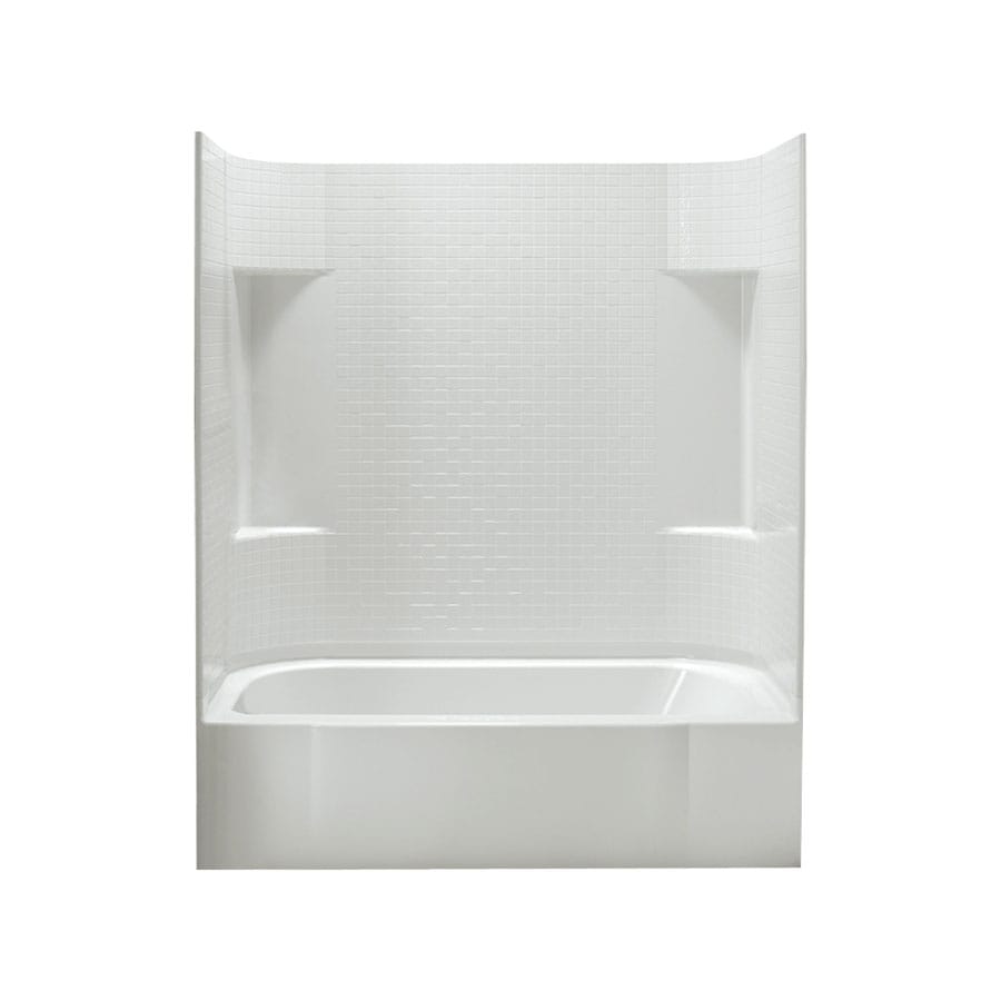 Accord 30.5-in x 60.25-in White Polyresin and Fiberglass Alcove Soaking Bathtub (Left Drain) | - Sterling 71140110-0