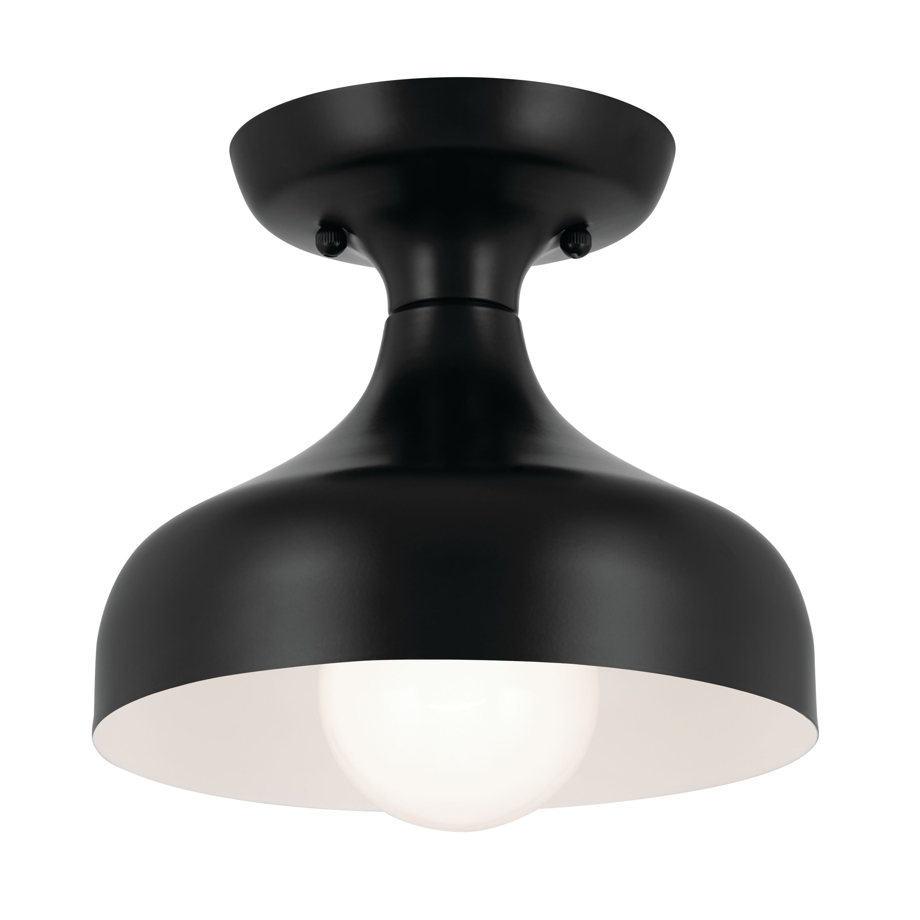 Kichler 52599BK Sisu 1 -Light 8-in Black Semi Flush Mount Light