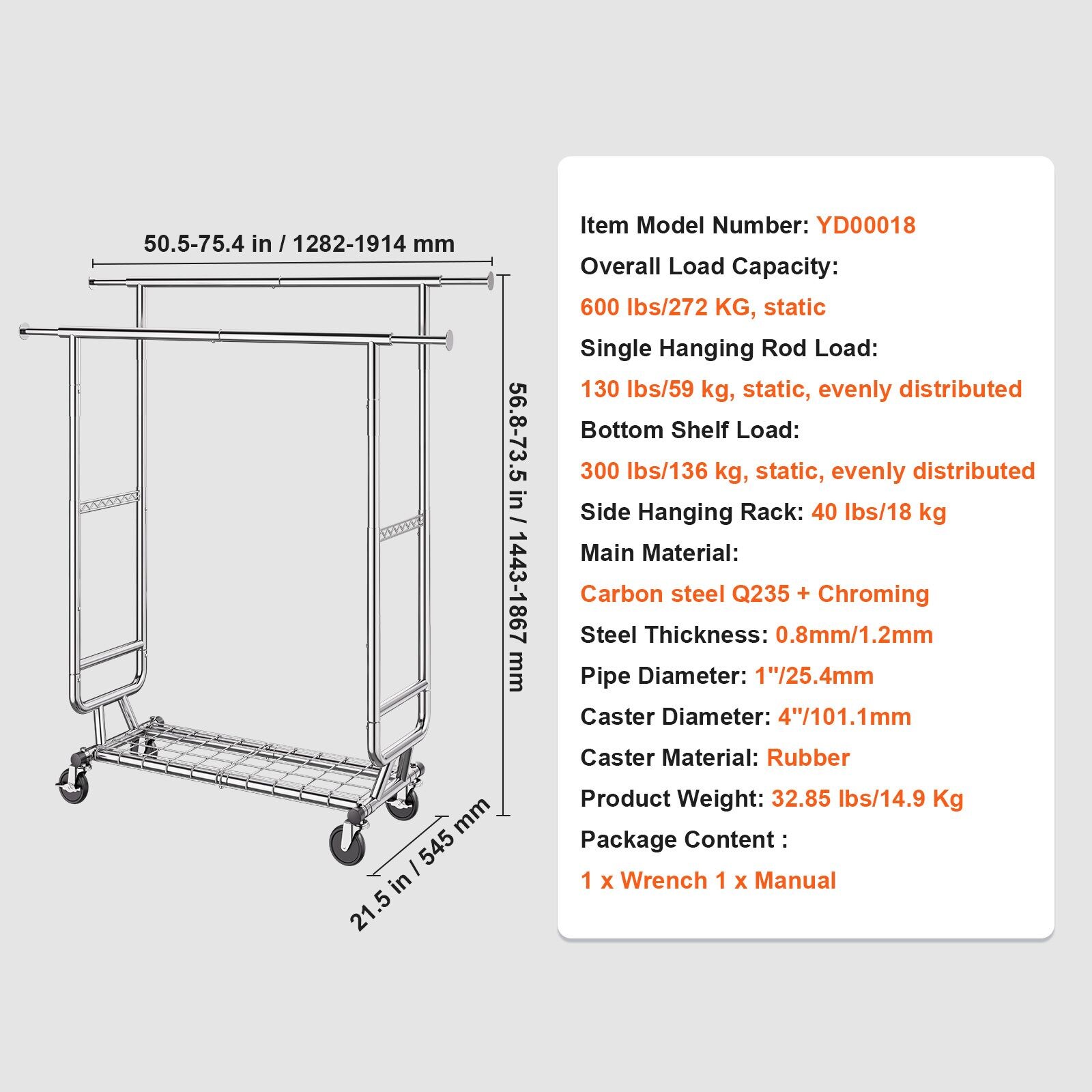 JUSHUA MT-HQ4G1W Garment-Racks - View #4