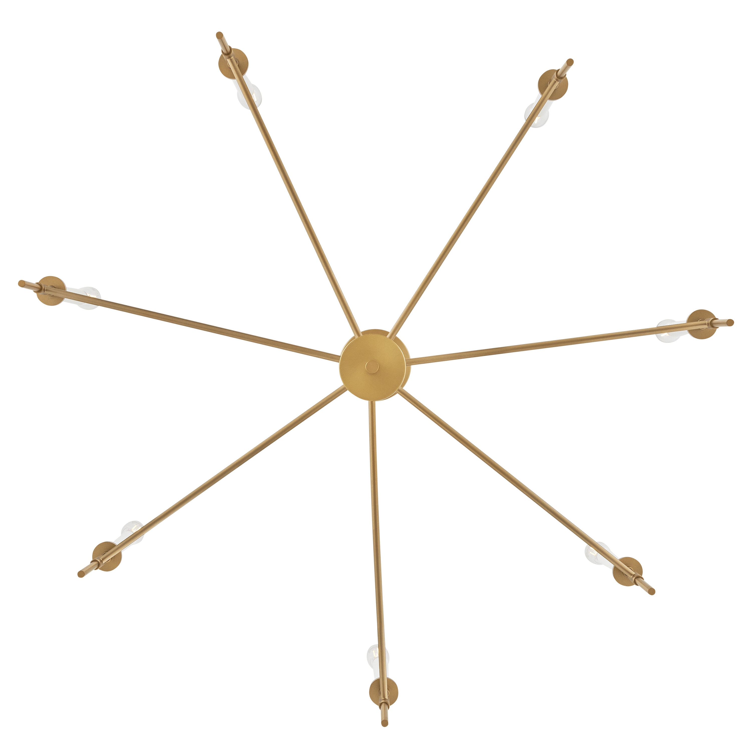 Hux 36" Lacquered Brass 7-Light Candle Style Chandelier