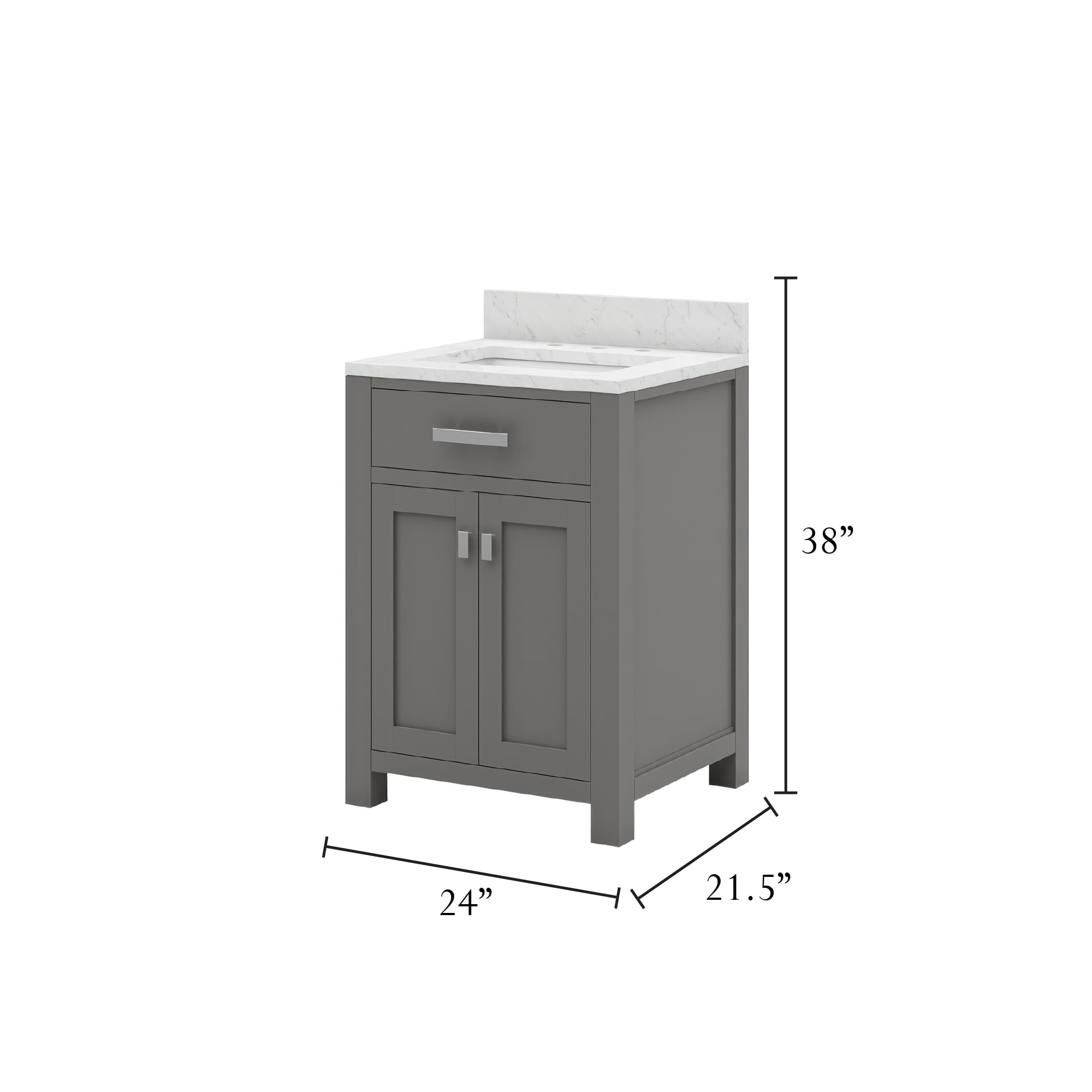 Water Creation Madison 24-in Cashmere Grey Undermount Single Sink ...