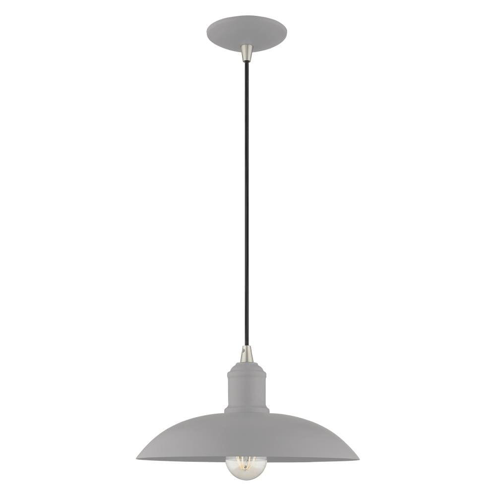 Nordic Gray and Nickel Mini Pendant Light with Glass Shade
