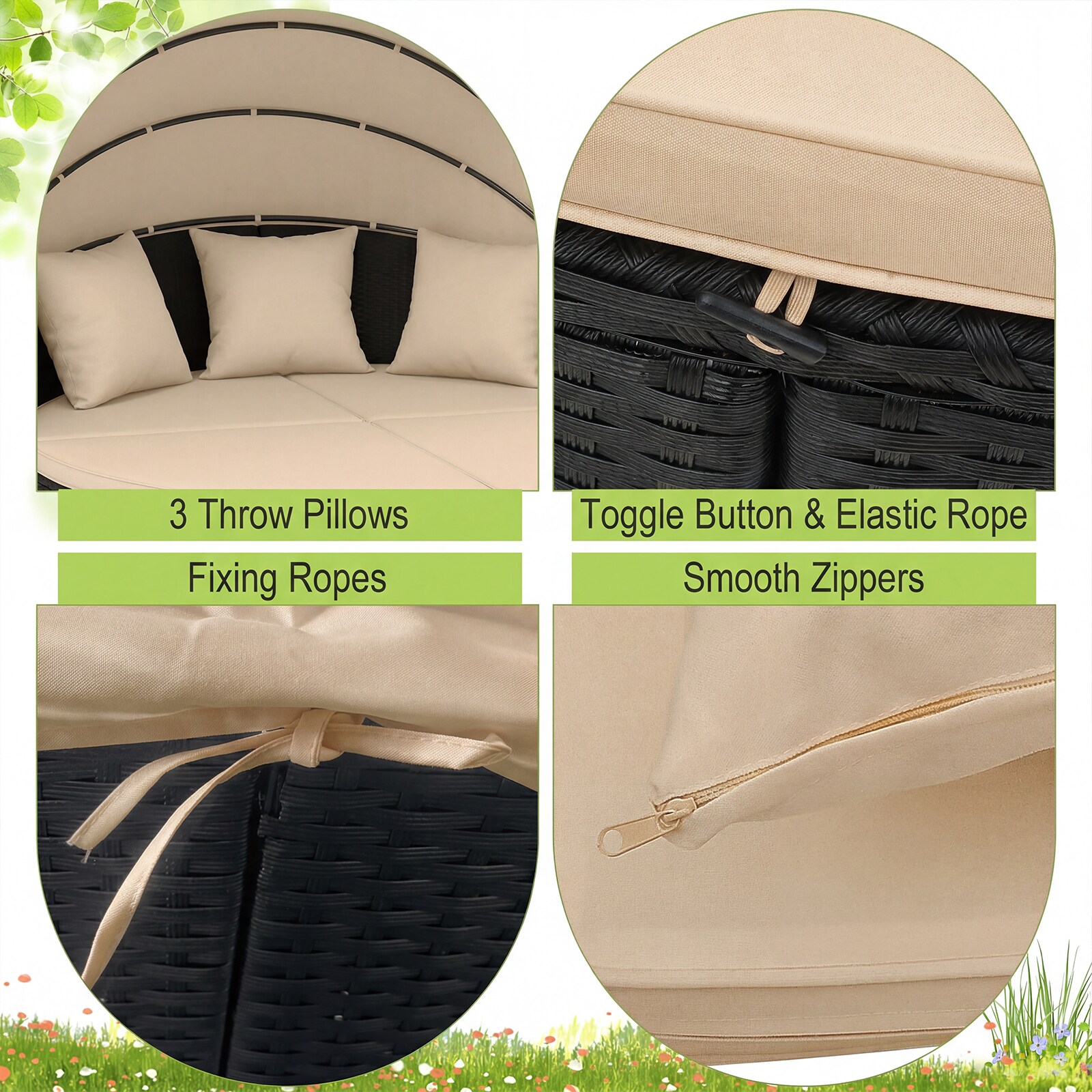 Costway HCST15449 Patio-Sofas-Daybeds - View #5