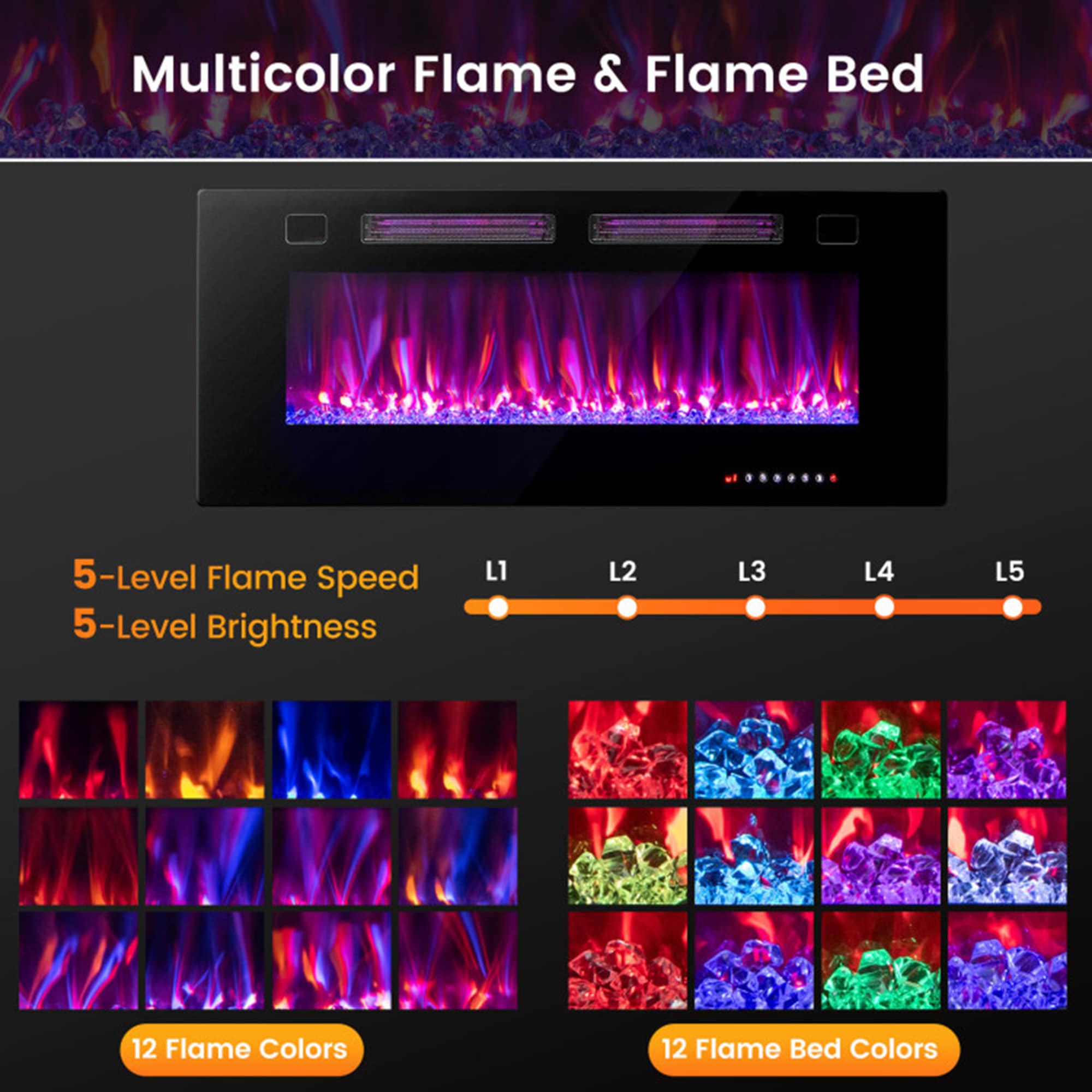 Clihome VL-WM42 Electric-Fireplaces - View #3