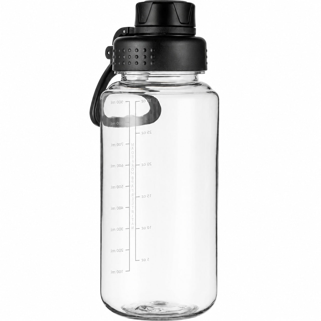 Etokfoks  32 oz Clear Black Tritan BPA Free Leakproof Fast Flow Spout Wide Mouth Water Bottle with Handle for Gym School Office