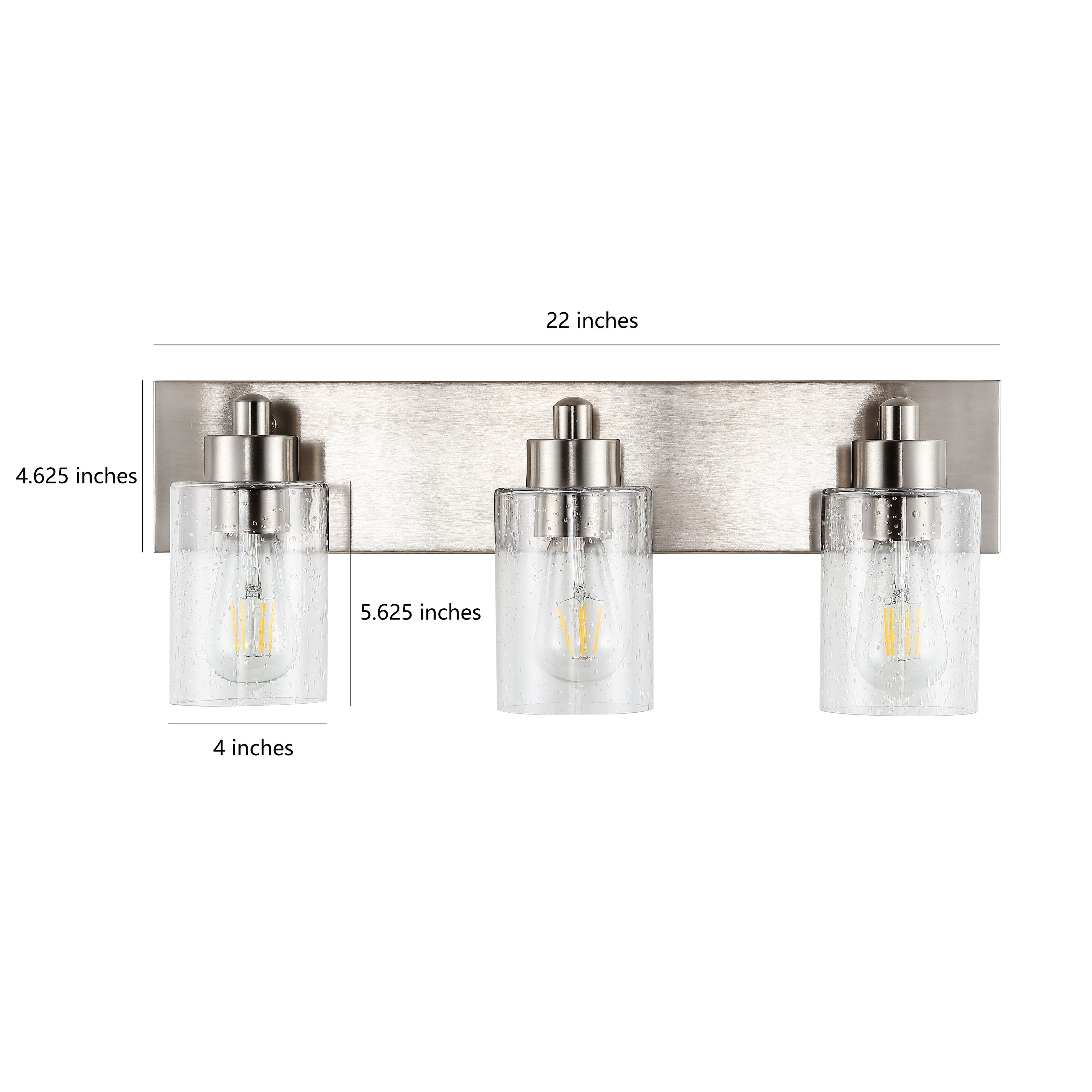 Irving 22" Nickel 3-Light Cylinder Vanity Light