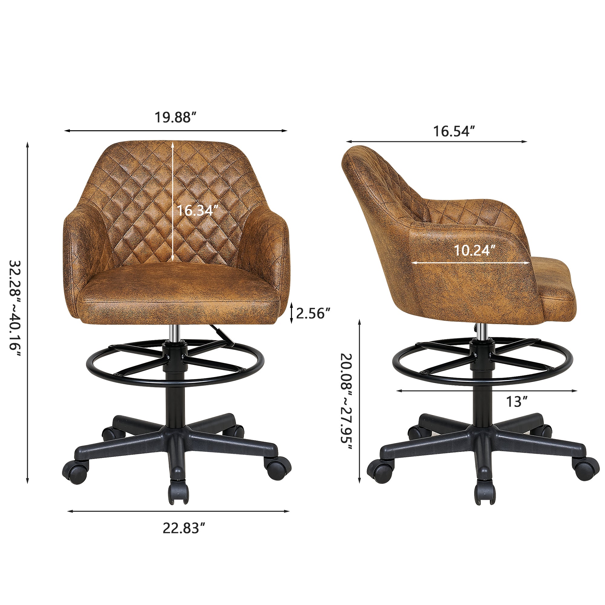 Vecelo LOE-OC22-BRN Office-Chairs - View #3