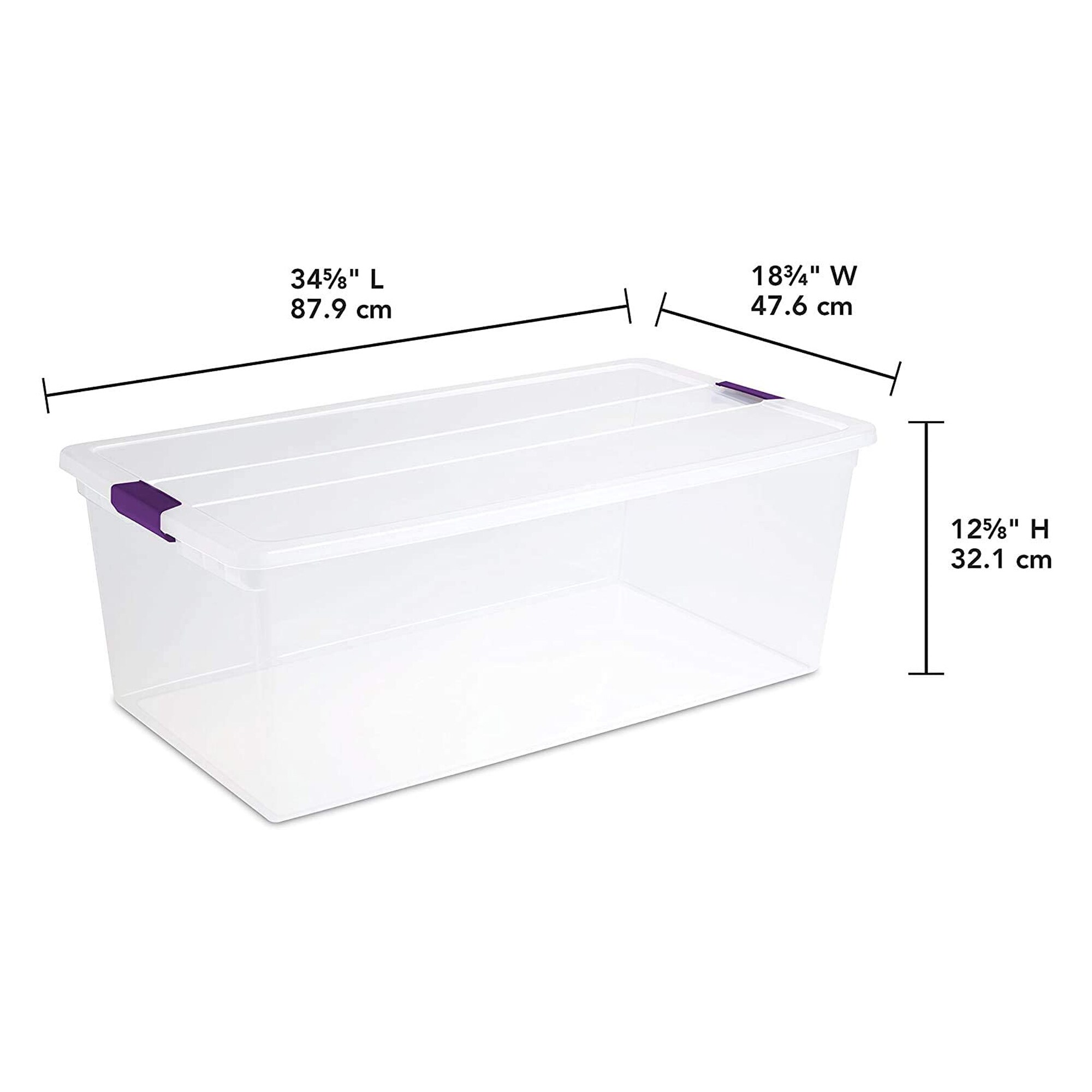 Sterilite 110qt Clear View Storage Bin with Latch Purple