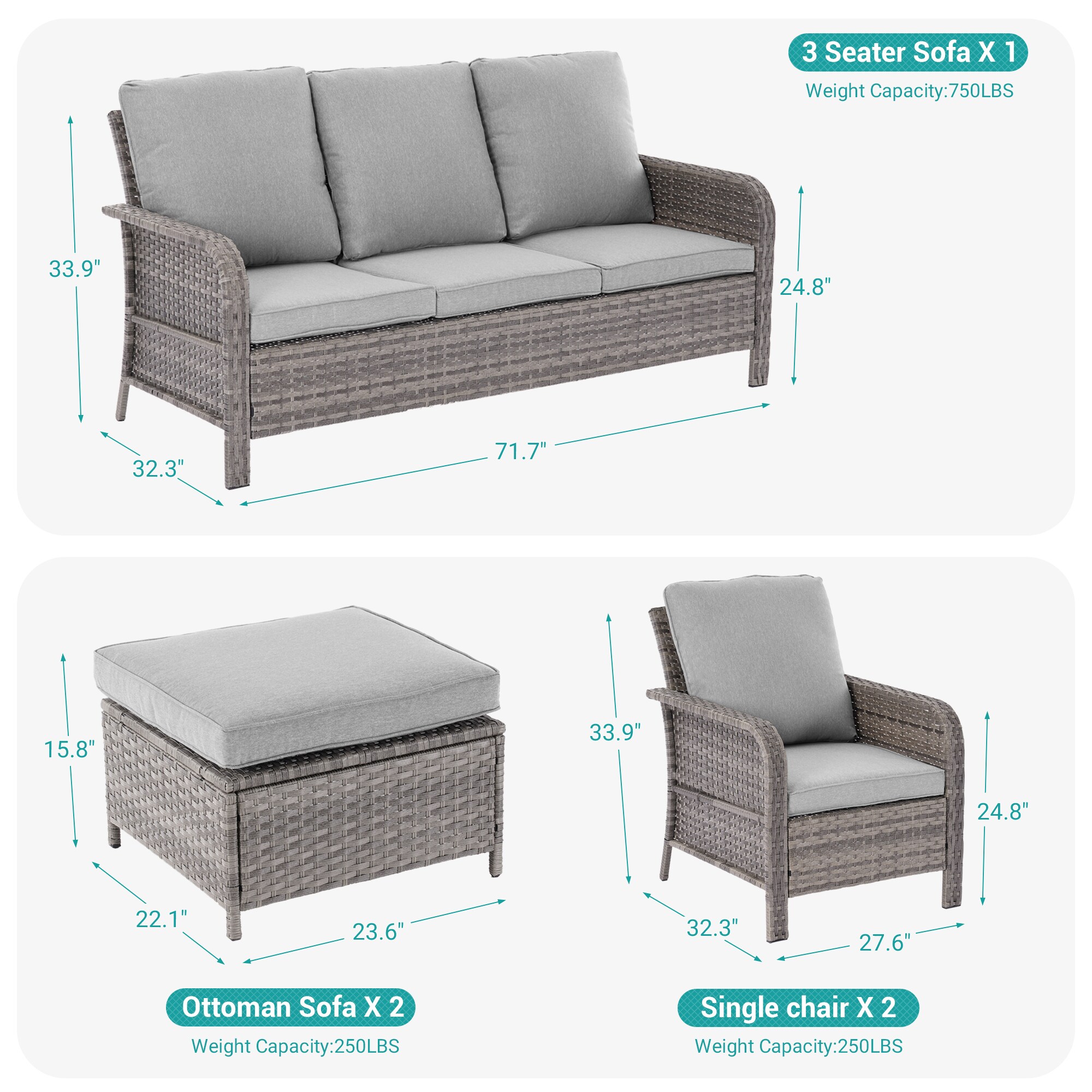 Sonkuki SD-BN615LY-C3 Patio-Conversation-Sets - View #3