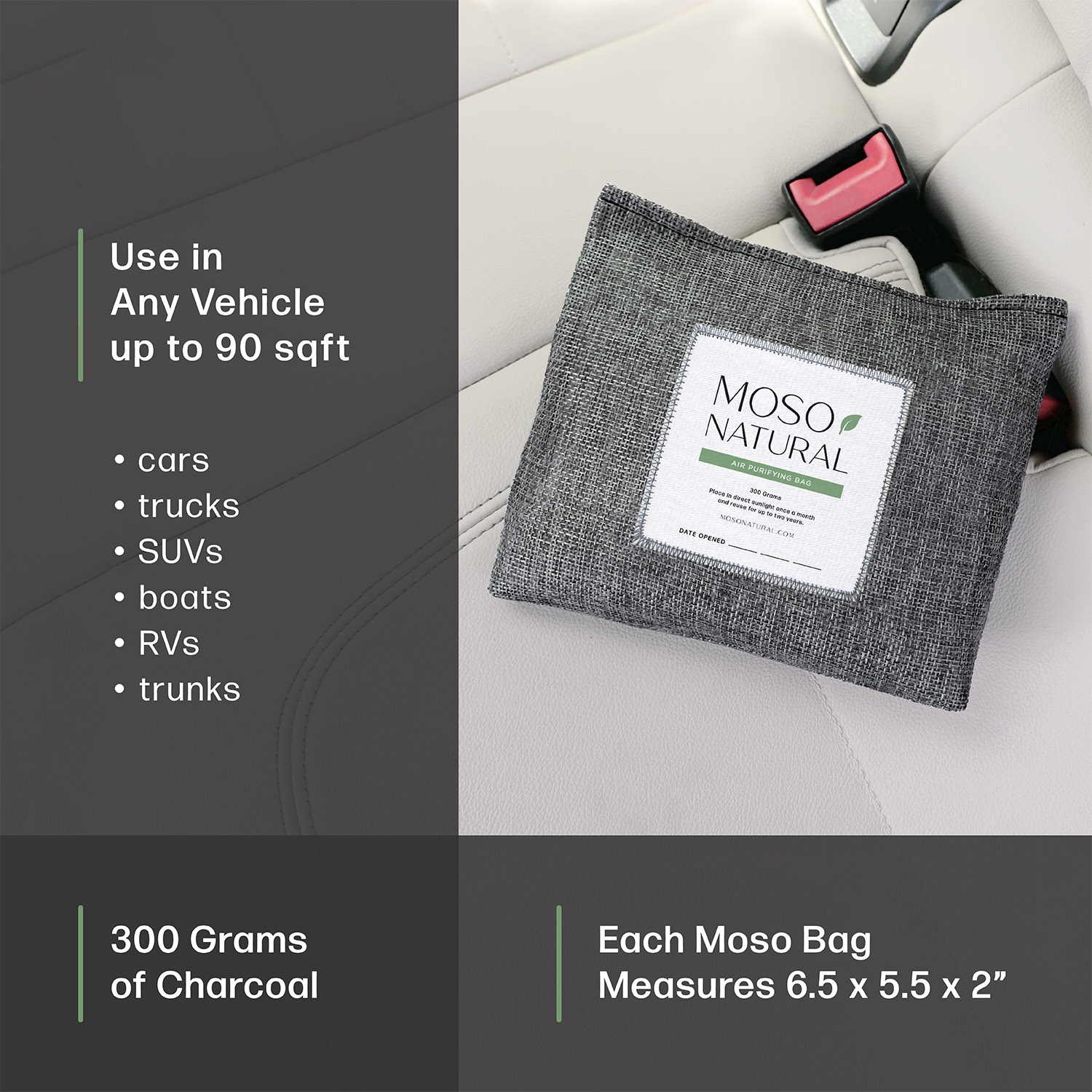 Moso Natural Charcoal Odor Absorber for Cars. Bamboo Charcoal Air