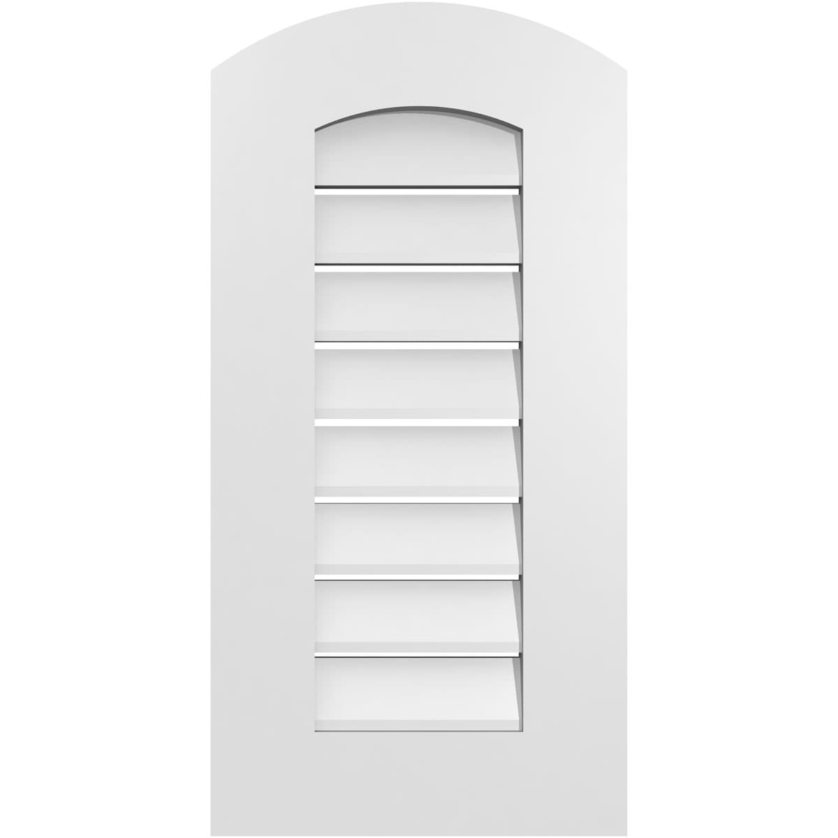 Ekena Millwork GVPAR14X2801SF 14-Inches x 28-Inches Off-white Round top PVC Gable Louver Vent