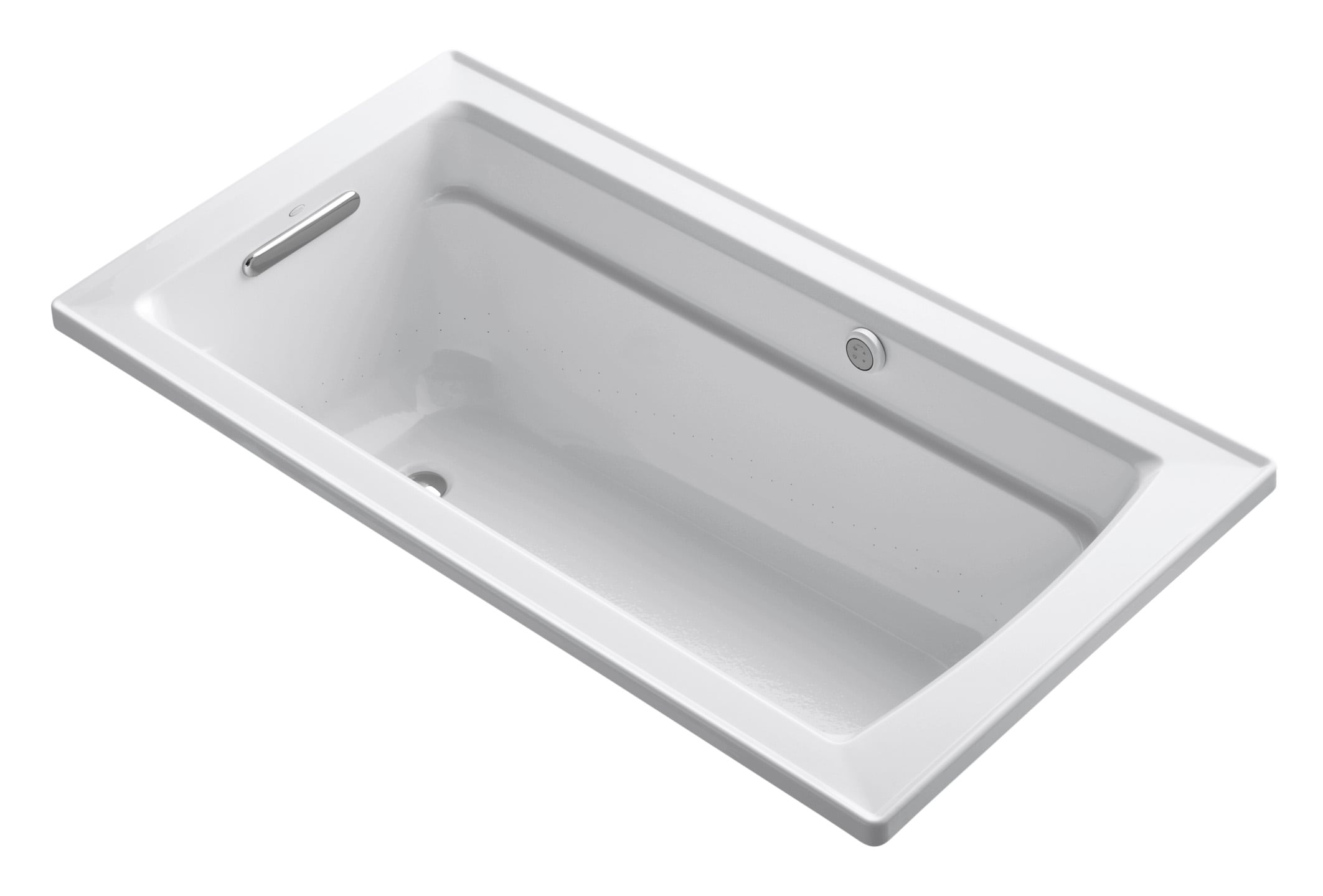 KOHLER 1122-G-0 Archer 32-in x 60-in White Acrylic Drop-In Air Bath (Reversible Drain)