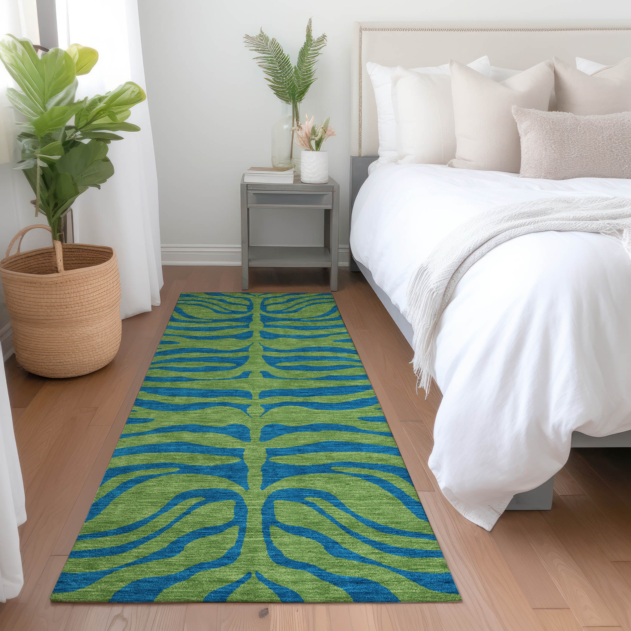 Addison Rugs ACN1043GE2X8 Chantille ACN1043GE 2 x 7 (ft) Polyester Green Rectangular Indoor/Outdoor Geometric Machine washable Runner rug