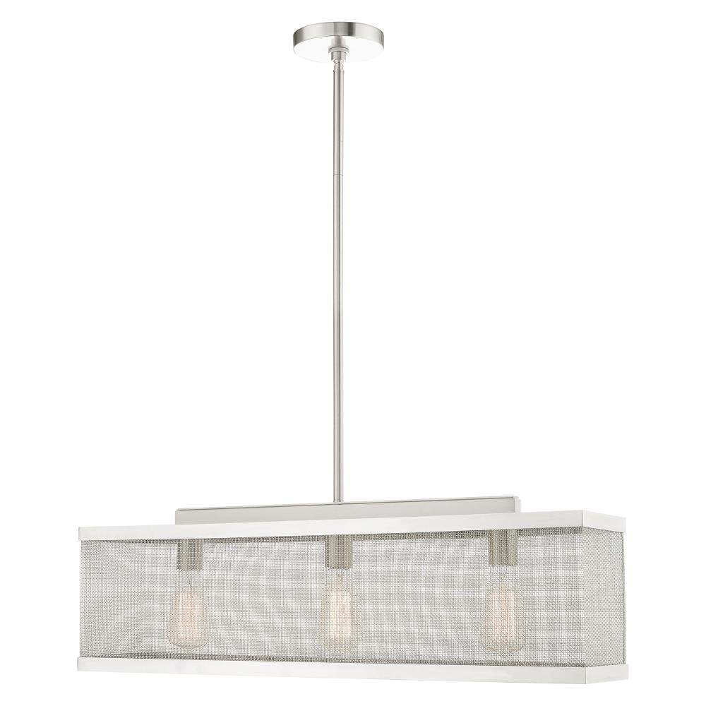 Livex Lighting 46213-91 Industro 3 -Light Brushed Nickel Modern/contemporary For Use in Bathrooms, Bedrooms, Dining Rooms, Foyers, Kitchens, Living Rooms Chandelier