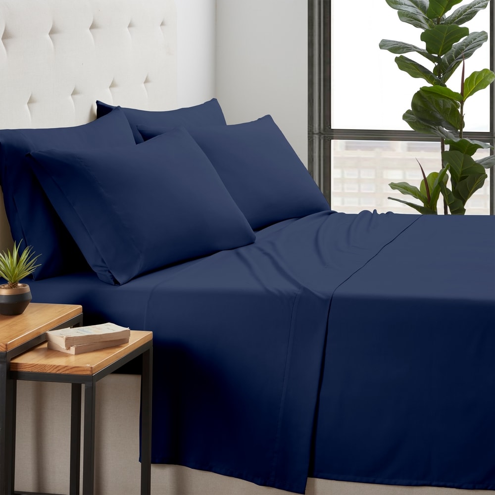 Kathy Ireland Queen Cotton polyester blend Denim 6 -Piece Bed Sheet Set