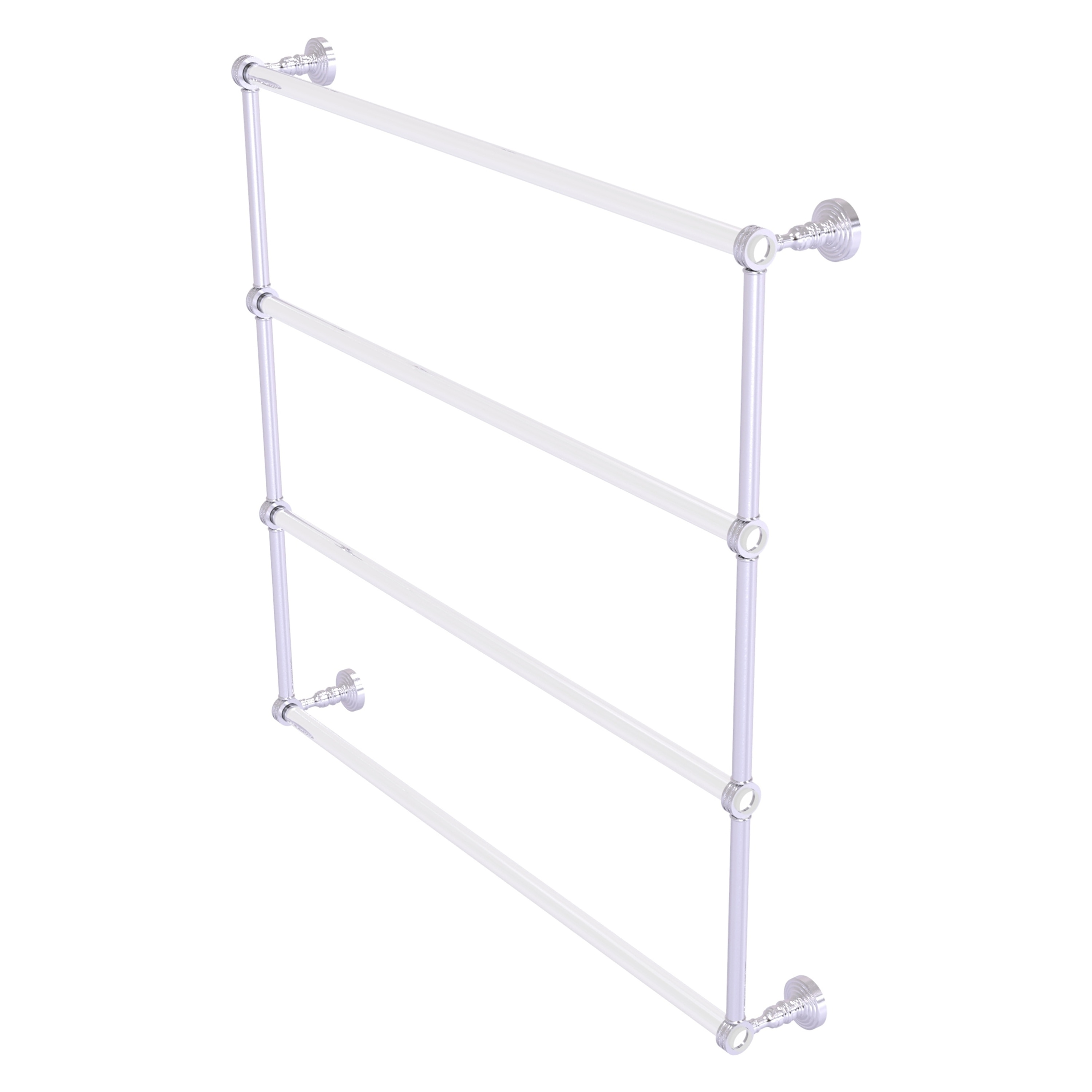 Allied Brass PG-28D-36-SCH Pacific Grove 36-in double Satin Chrome Wall mount 4-tier Towel Bar