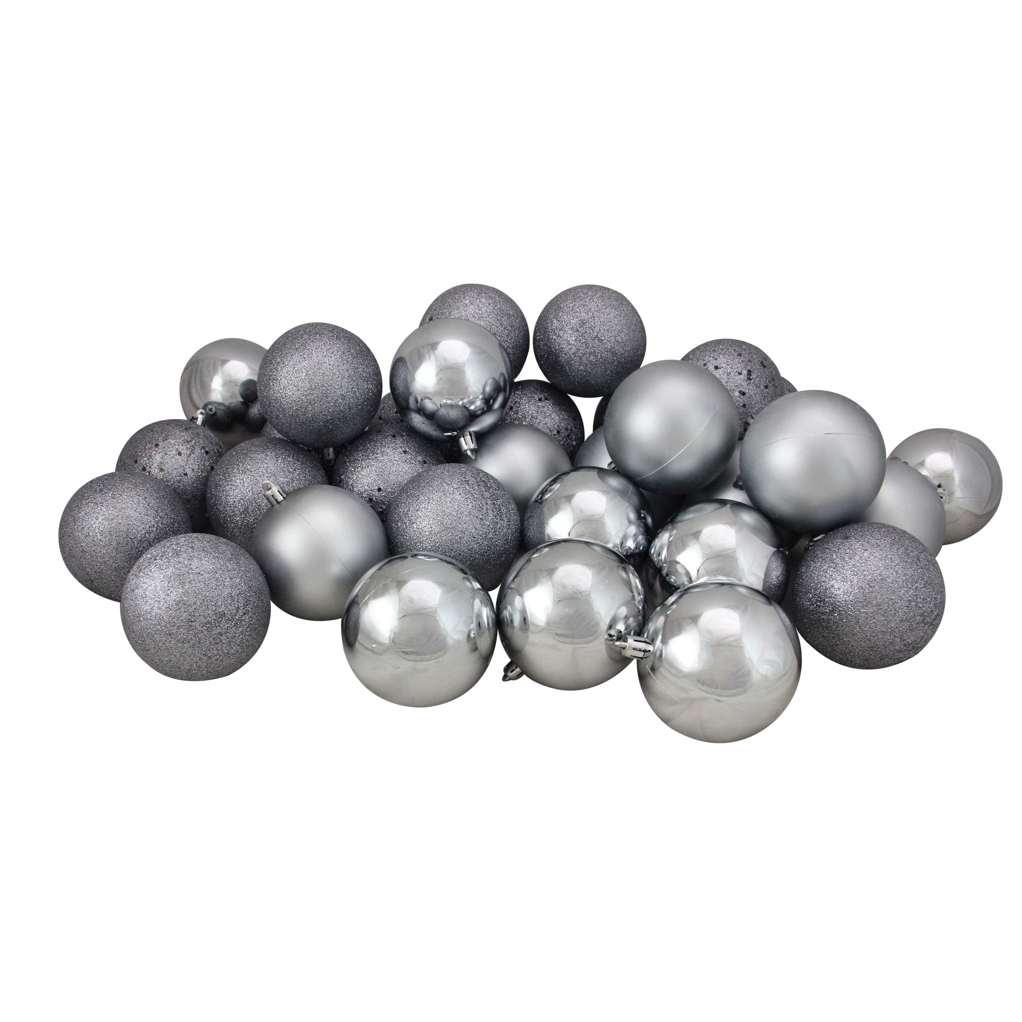 Northlight 31754422 32 -Pack Gray Ball Standard Indoor Ornament set Shatterproof